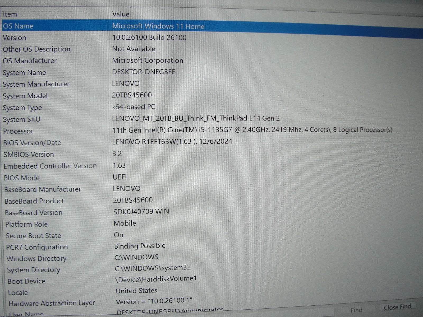 Lenovo ThinkPad E14 Gen 2 14”FHD Core i5-1135G7 2.4GHz 16GB SSD Reset 512GB - Tested Computer Laptop Parts