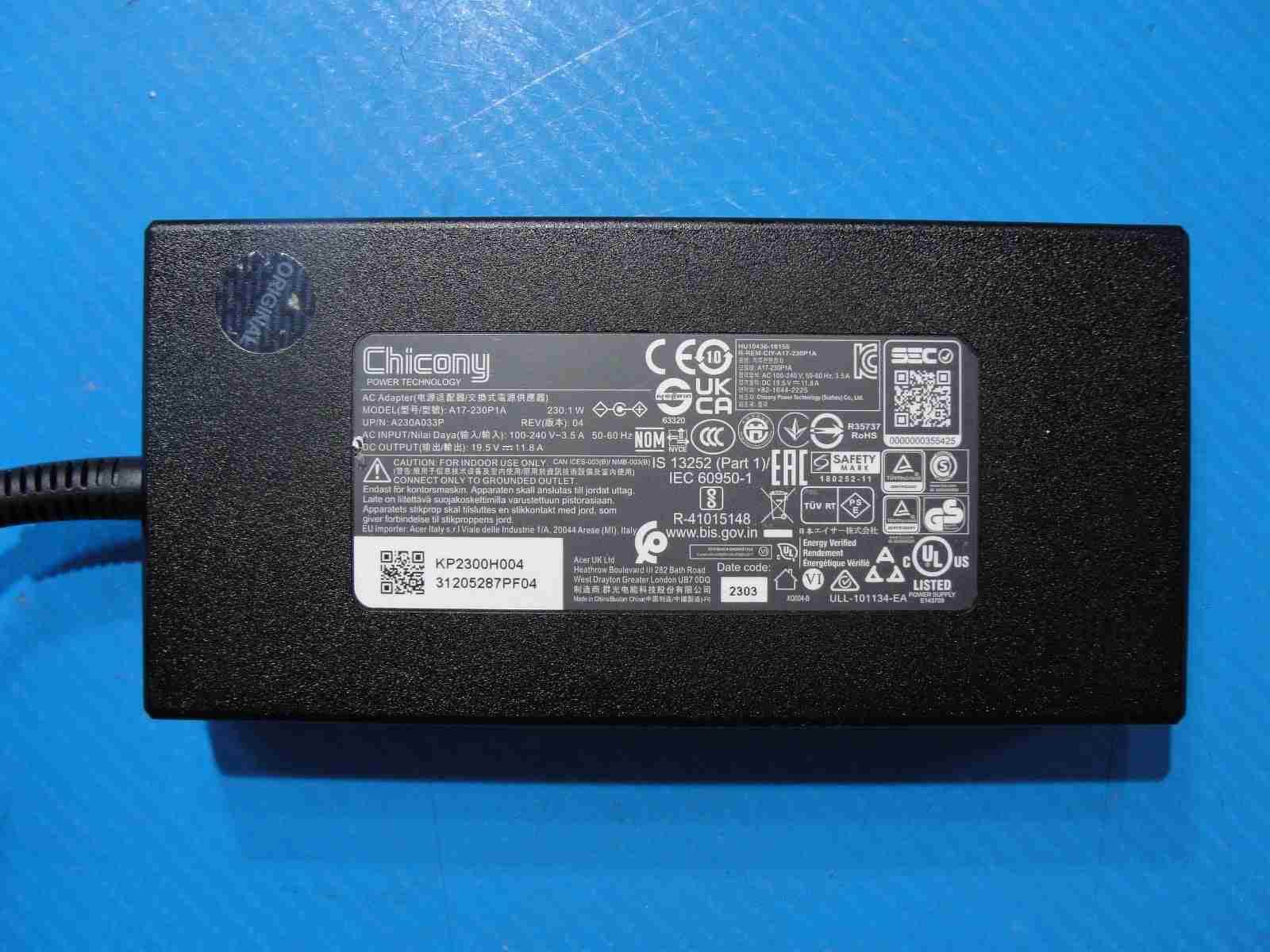 Original Chicony 230W AC Adapter Charger-19.5V 11.8A-5.5×2.5mm Black Tip, no pin - Tested Computer Laptop Parts