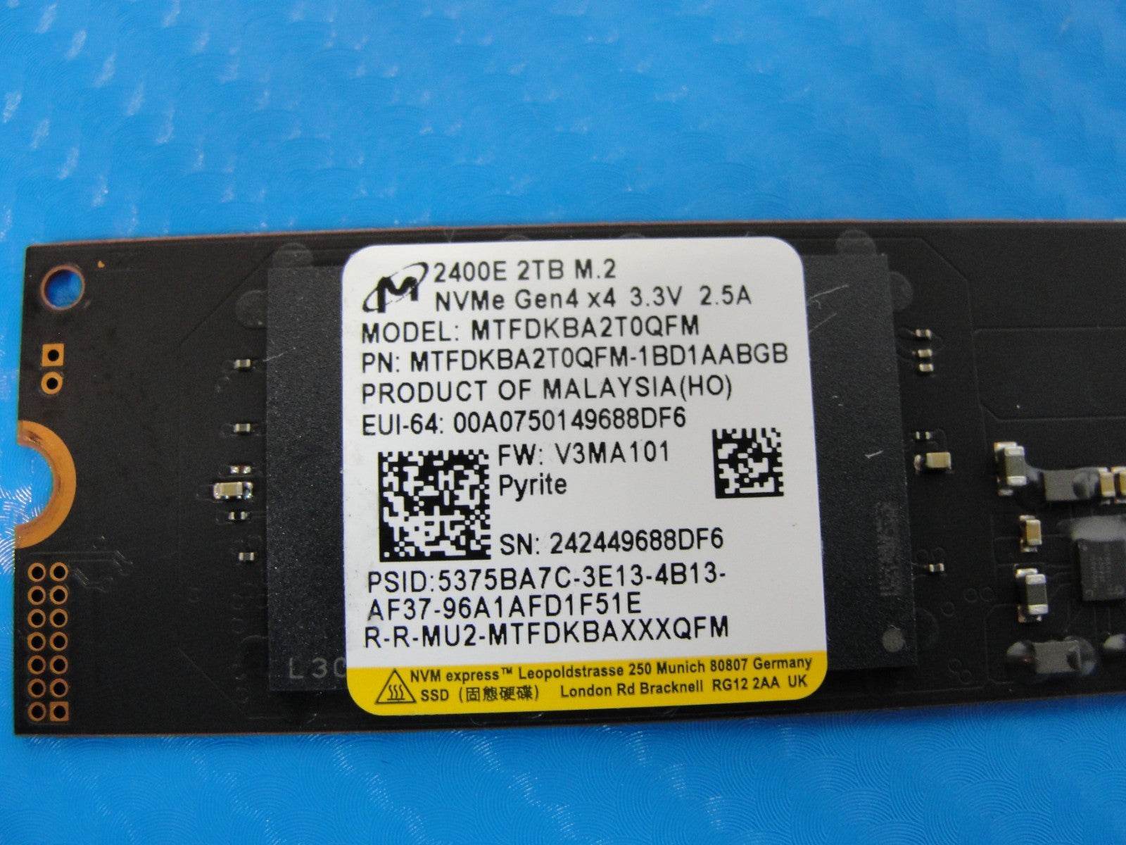 ASUS ROG Zephyrus G16 GA605W GA605WI 2TB M.2 NVMe Gen4 x4 SSD Drive Replacement - Tested Computer Laptop Parts