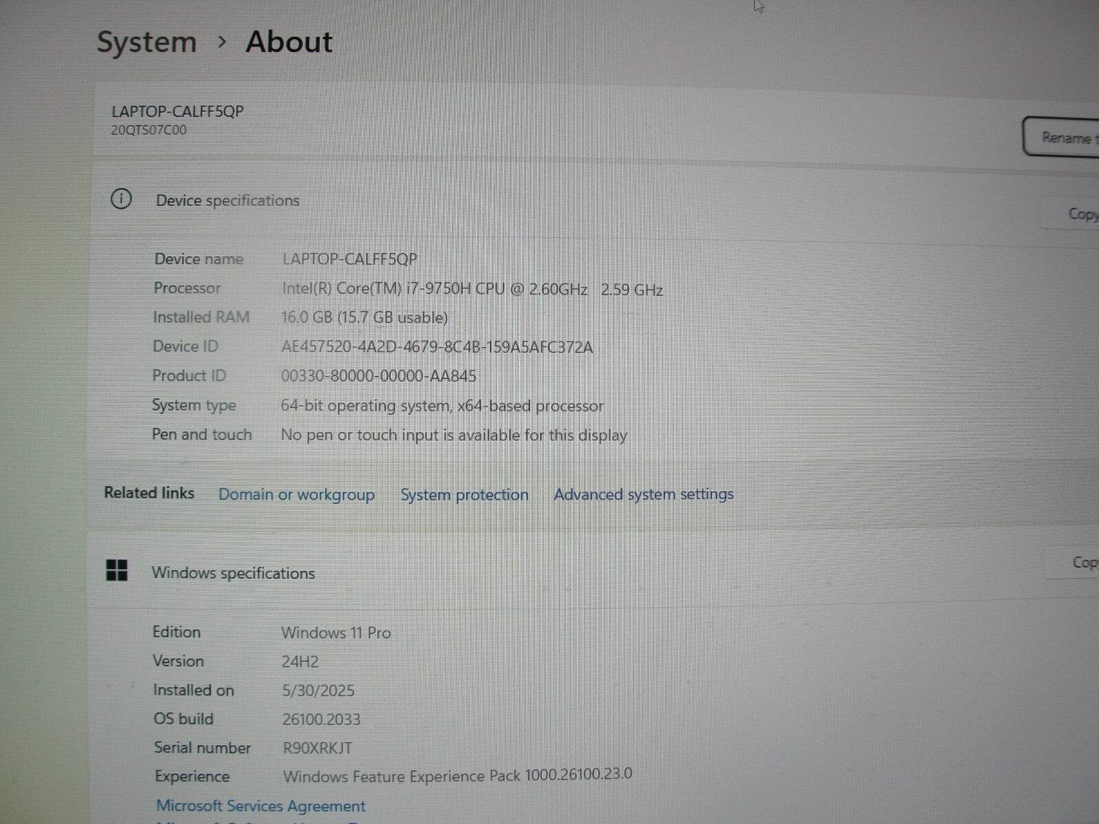 Lenovo ThinkPad P1 Gen 2 15.6”FHD i7-9750H 2.6GHz 16GB 512GB SSD NV Quadro T1000 - Tested Computer Laptop Parts