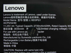 Lenovo Chromebook 300e 2nd Gen 11.6" Battery 11.25V 41Wh 3635mAh L18D3PG1