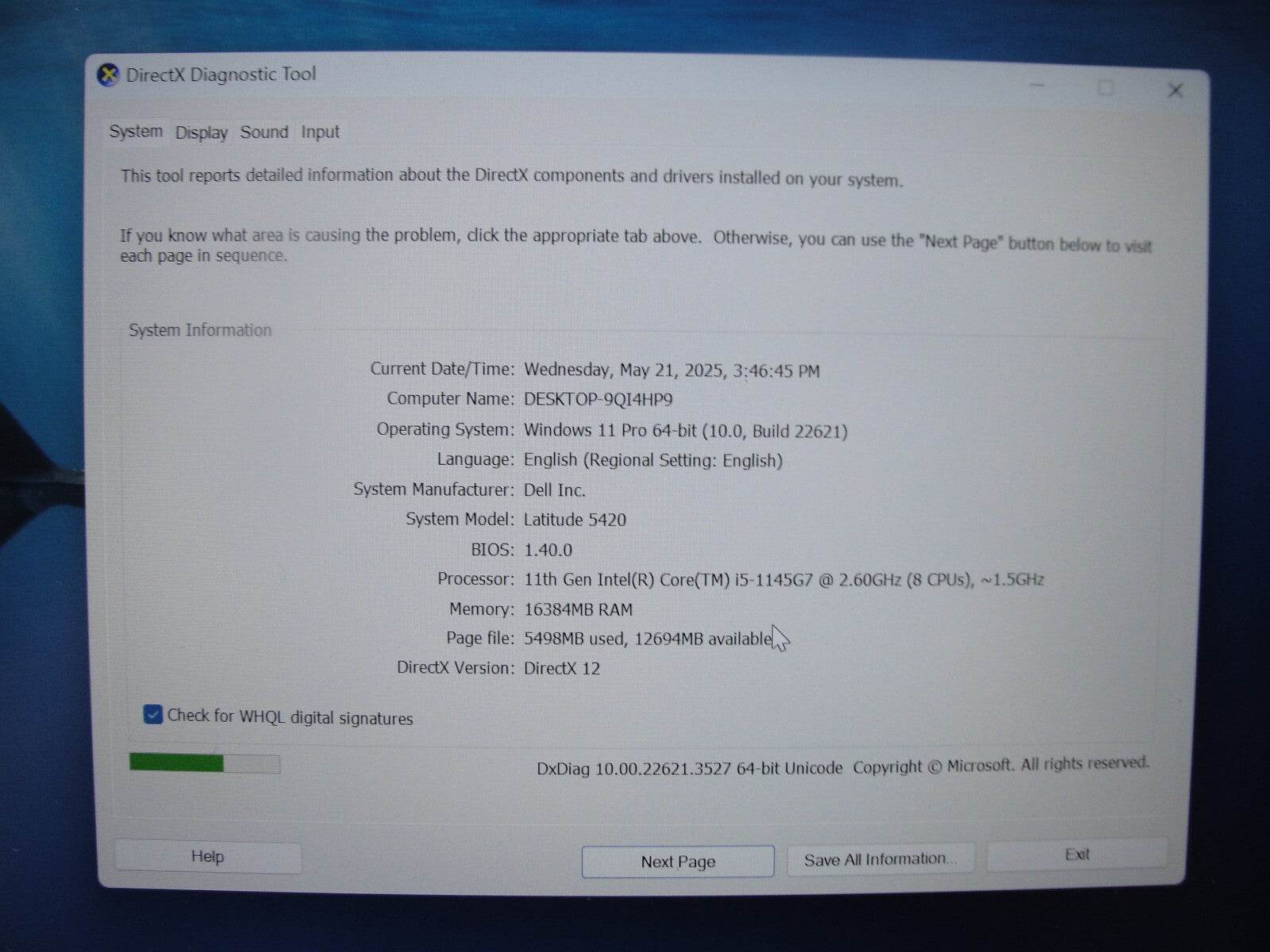 Dell Latitude 5420 14” FHD Intel Core i5-1145G7 2.6GHz 16GB 128GB SSD + Charger - Tested Computer Laptop Parts