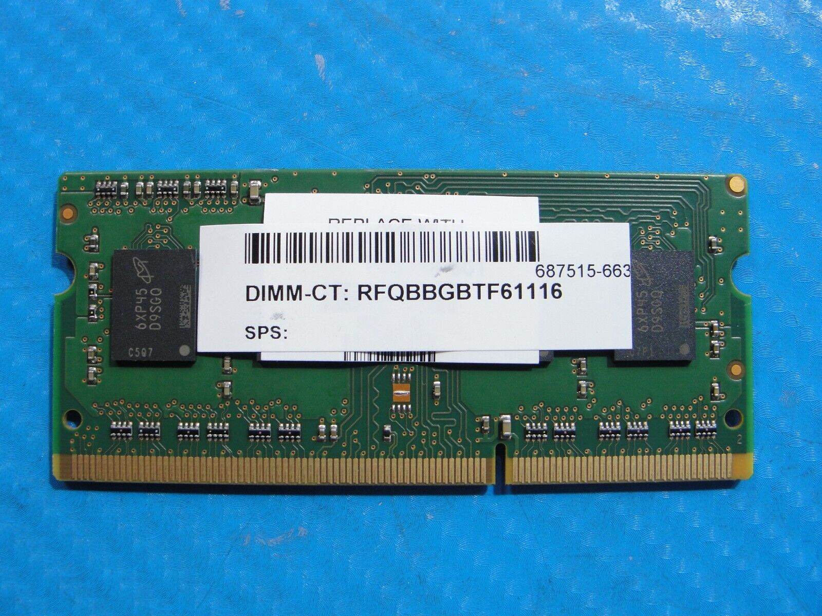 HP m1-u001dx Micron 4GB 1Rx8 PC3L-14900S Memory RAM SO-DIMM MT8KTF51264HZ-1G9P1 - Tested Computer Laptop Parts