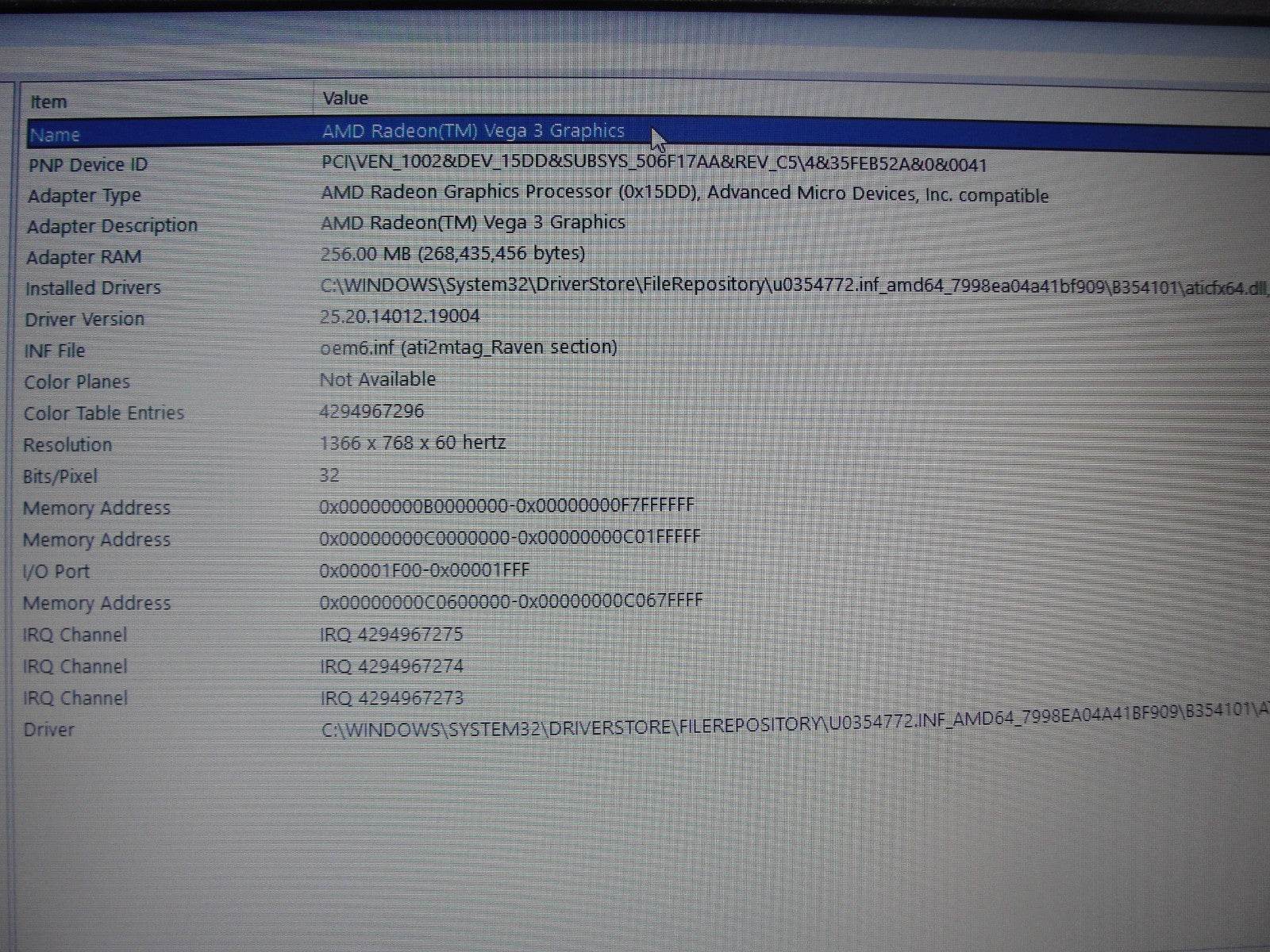 Lenovo ThinkPad E585 15.6” HD AMD Ryzen 3 2200U 2.5GHz 4GB 256GB+Original Charge - Tested Computer Laptop Parts