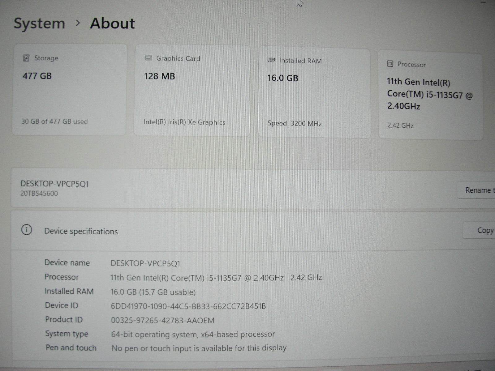 Lenovo ThinkPad E14 Gen 2 14”FHD Core i5-1135G7 2.4GHz 16GB SSD Reset 512GB - Tested Computer Laptop Parts