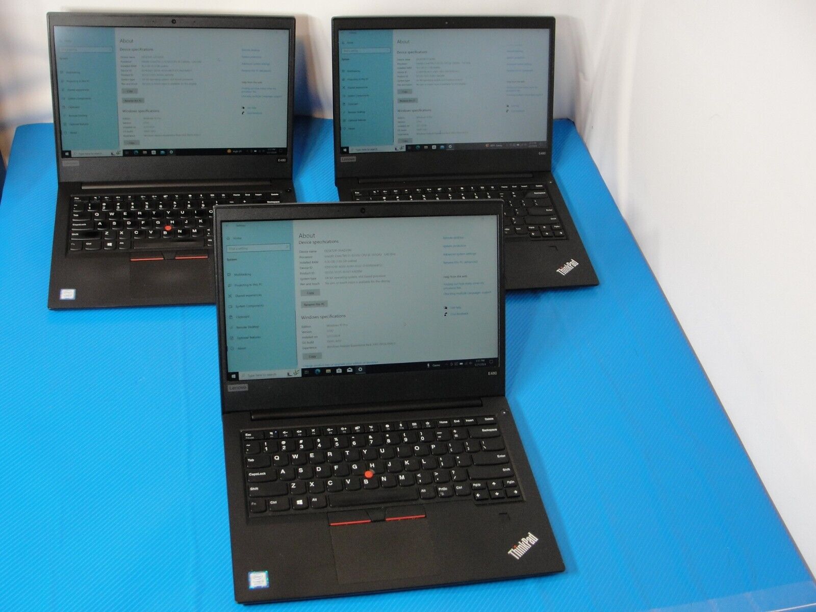 LOT 3 Lenovo E480 ThinkPad FHD 256GB SSD i5-8250U 16/8GB 1920x1080 Great Battery