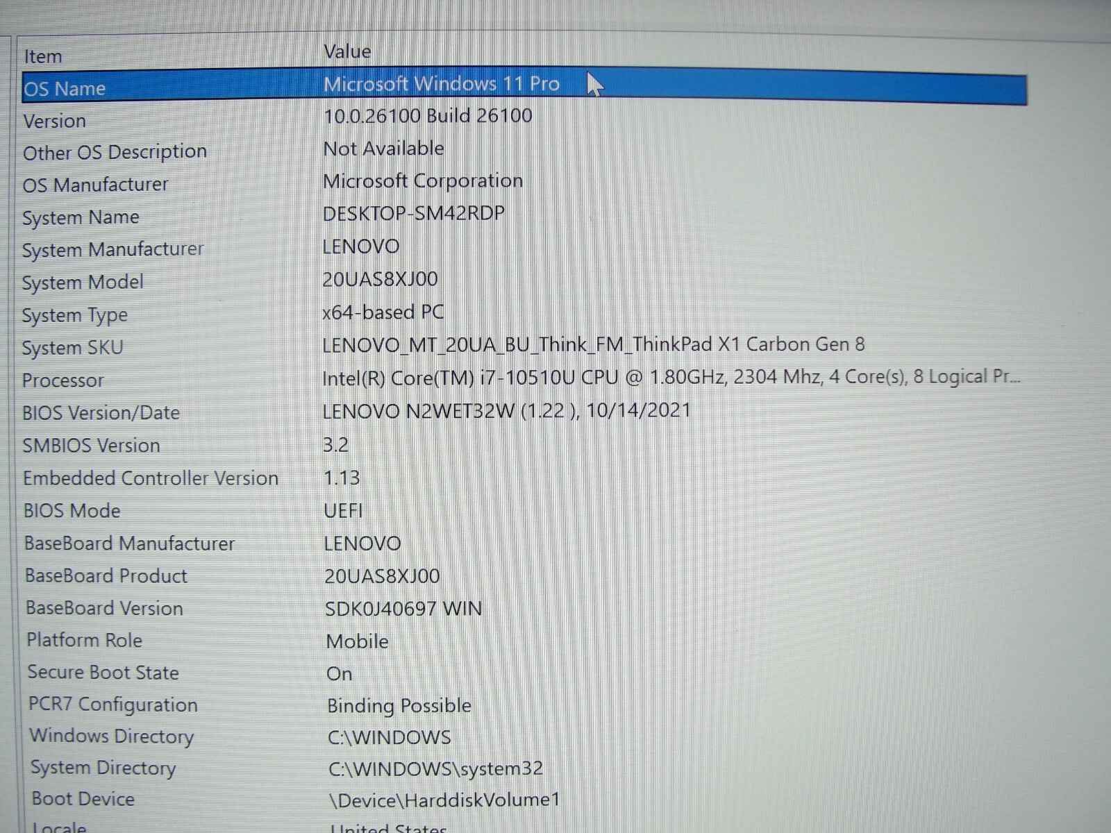 Lenovo ThinkPad X1 Carbon Gen8 14”FHD Intel Core i7-10510U 1.8GHz 16GB 512GB SSD - Tested Computer Laptop Parts