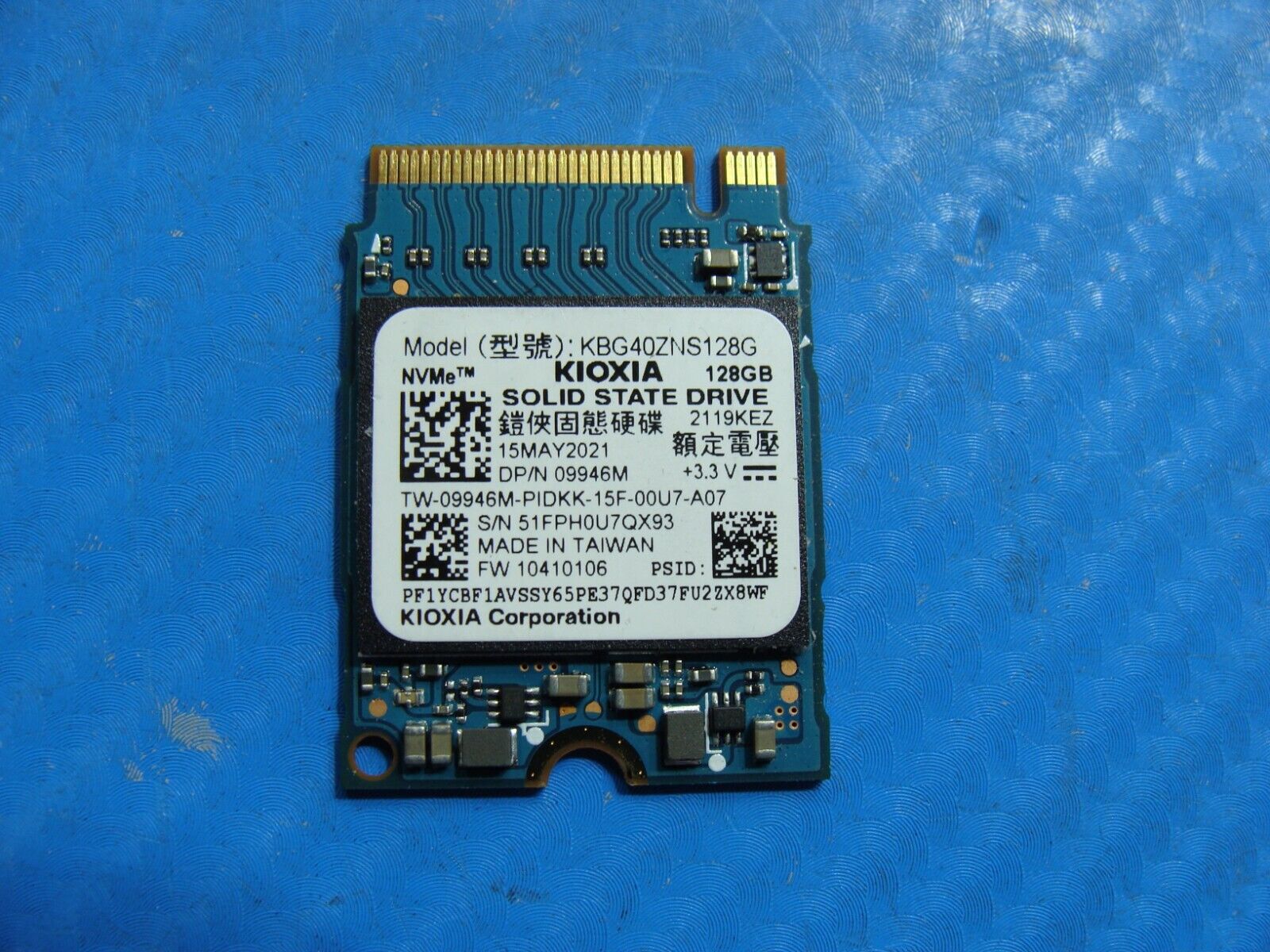 Dell 5410 Kioxia 128GB NVMe M.2 SSD Solid State Drive KBG40ZNS128G 9946M