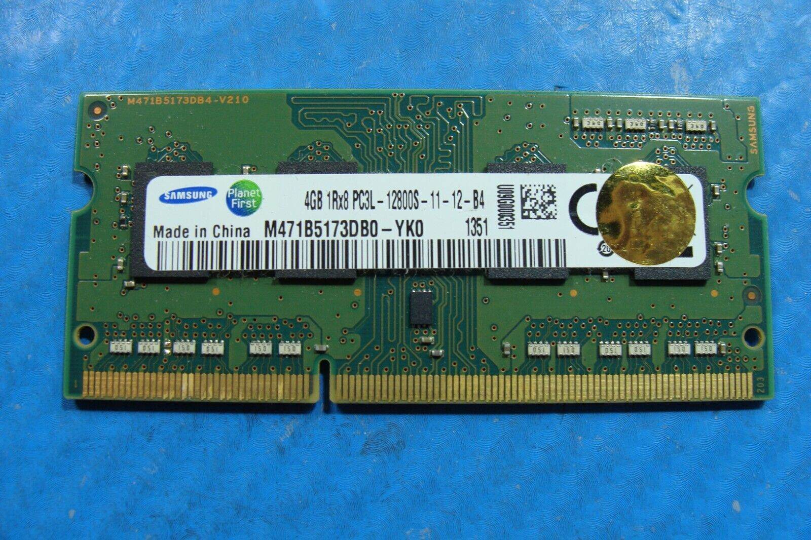 Dell 15 3537 Samsung 4GB 1Rx8 PC3L-12800S Memory RAM SO-DIMM M471B5173DB0-YK0 - Tested Computer Laptop Parts