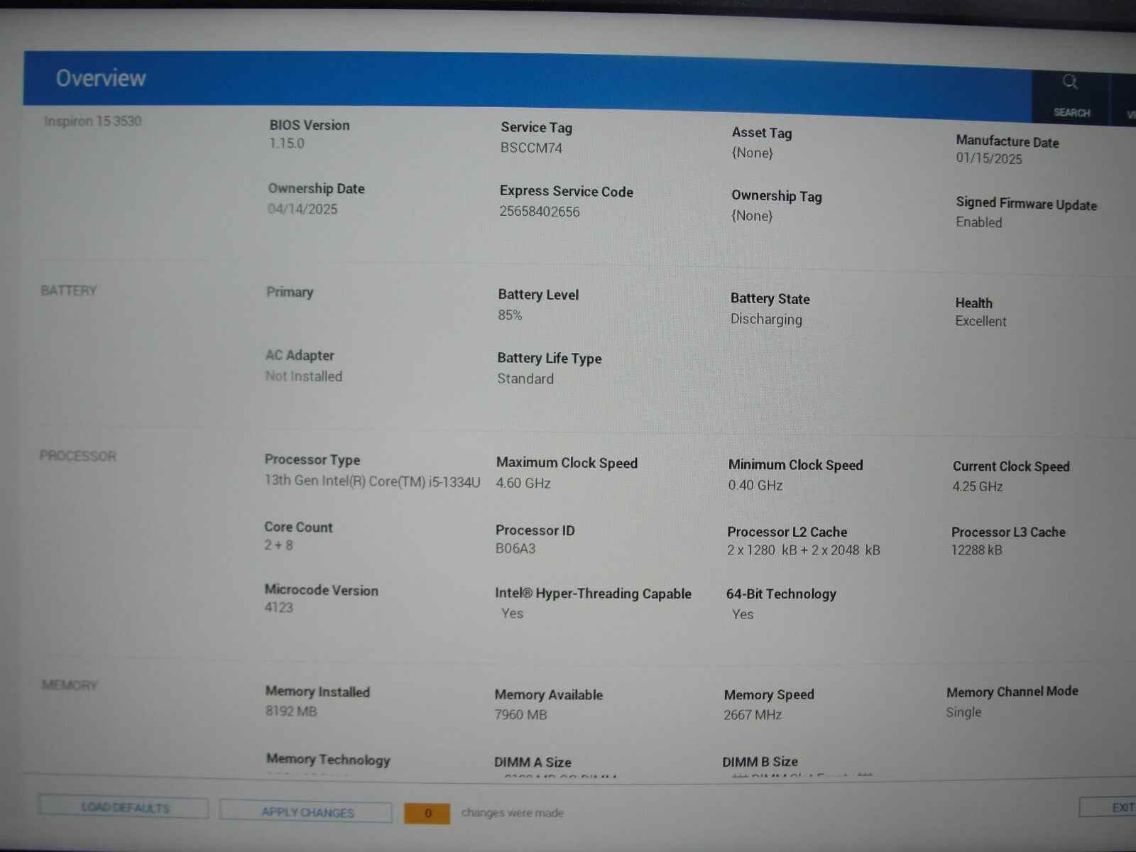 Dell Inspirion 3530 15” TOUCH FHD Core i5-1334U 1.3GHz 8GB 512GB SSD +Charger - Tested Computer Laptop Parts