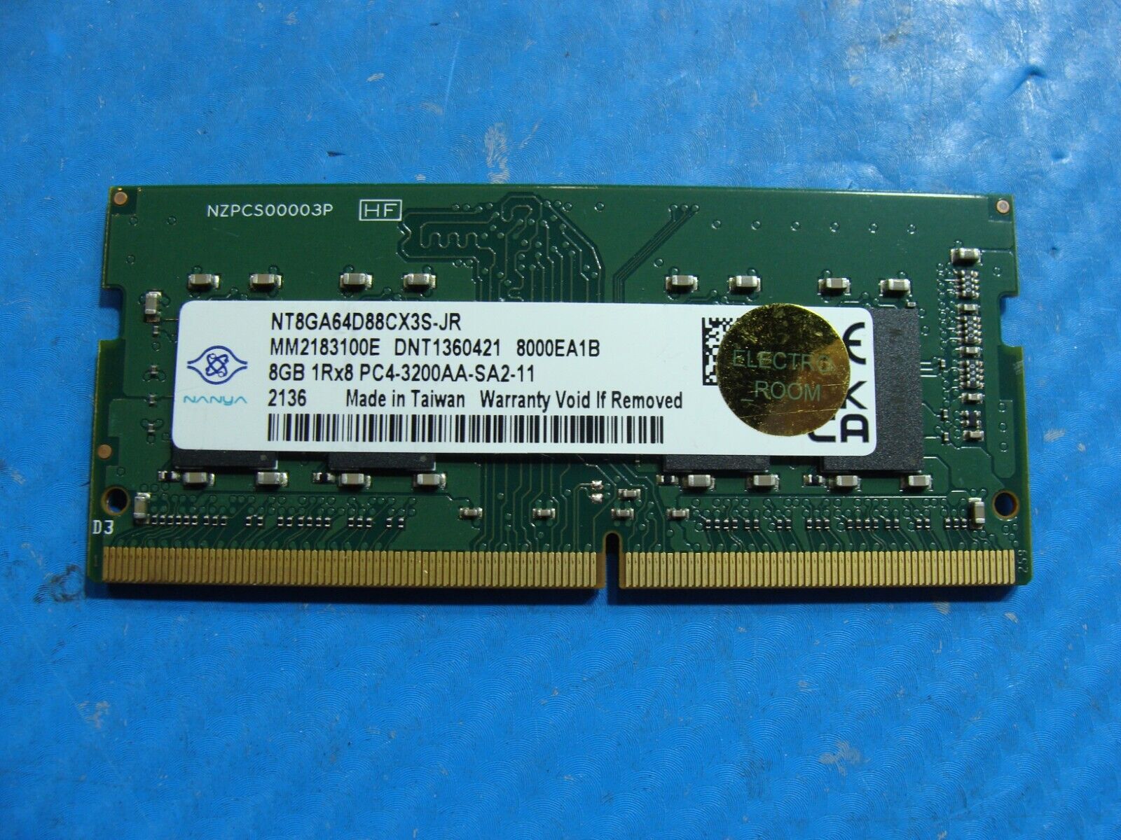 Acer A317-53-57FK So-Dimm Nanya 8GB 1Rx8 Memory PC4-3200AA NT8GA64D88CX3S-JR