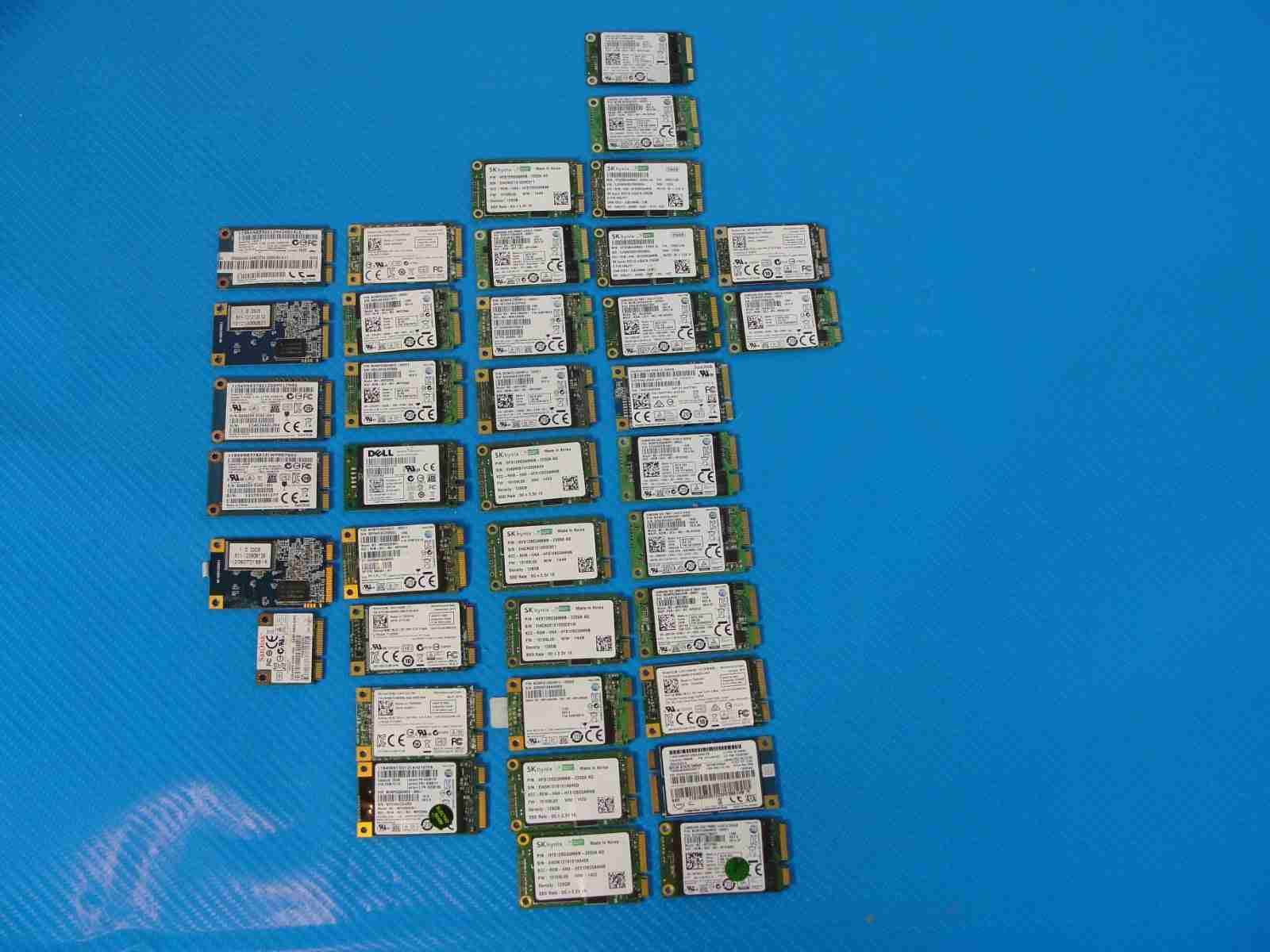 LOT of 38x mSATA Laptop SSD Drive 128/256/512 GB Mix Capacity /Mix Brand - Tested Computer Laptop Parts