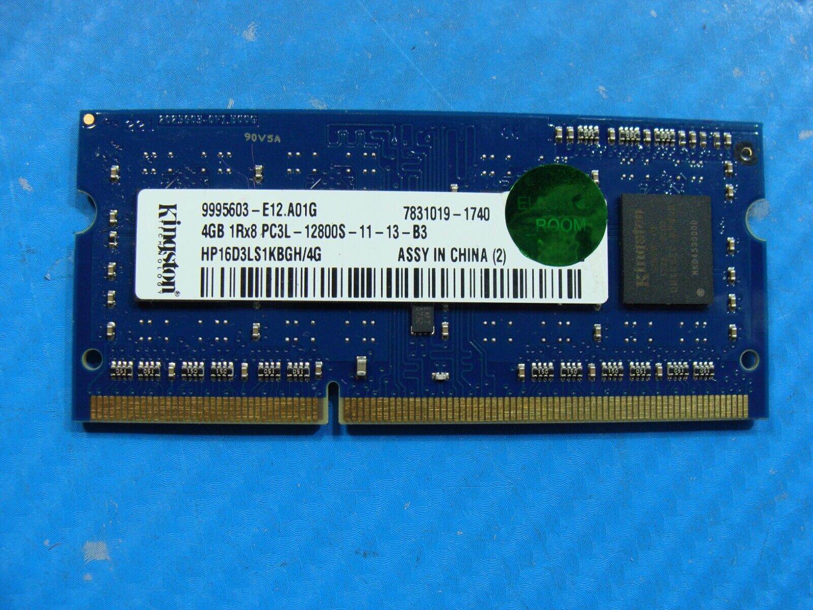 HP 11m-ad013dx Kingston 4GB 1Rx8 PC3L-12800S Memory RAM SO-DIMM HP16D3LS1KBGH/4G - Tested Computer Laptop Parts