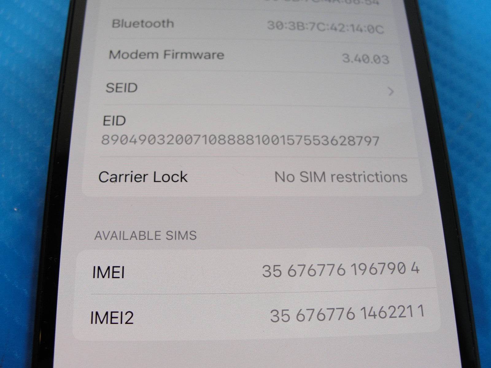 Unlocked Apple iPhone 14 eSIM 128GB Midnight Black MPUA3LL/A Battery Health 98% - Tested Computer Laptop Parts