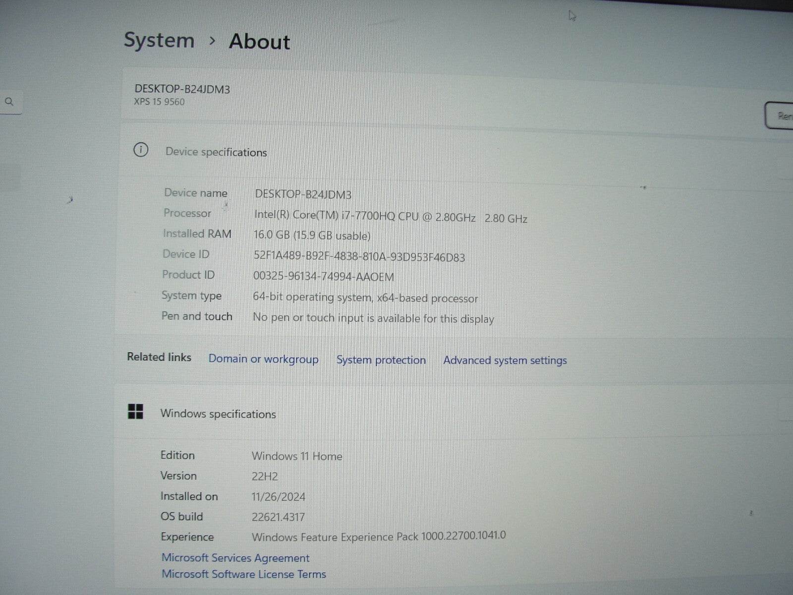 Dell XPS 9560 15”FHD i7-7700HQ 2.8GHz 16GB 512GB SSD NV GTX 1050+Charger - Tested Computer Laptop Parts