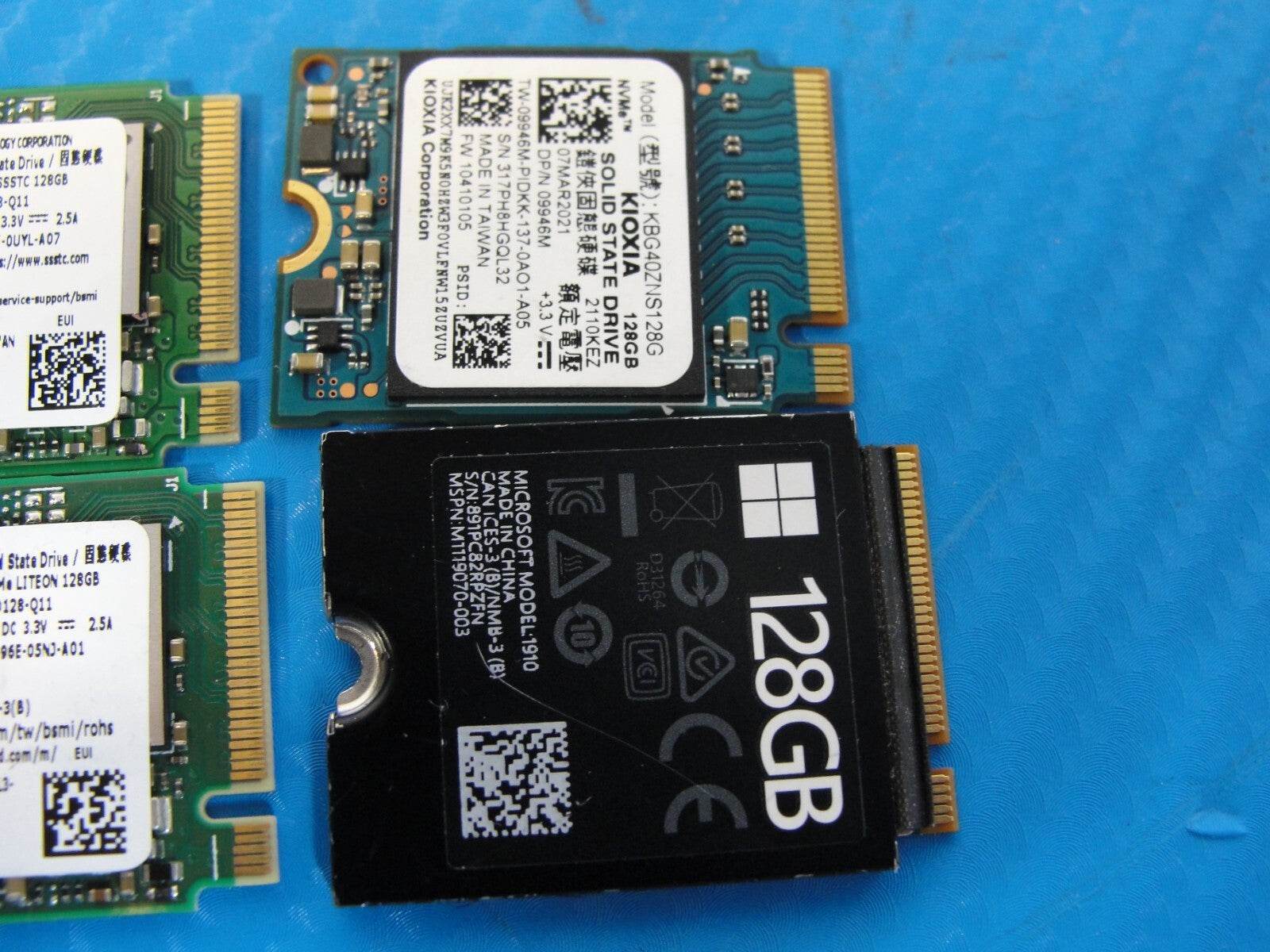 Lot of 6x 128GB NVMe M.2 2230 30mm PCIe SSD Solid State Drive Mix Brand - Tested Computer Laptop Parts