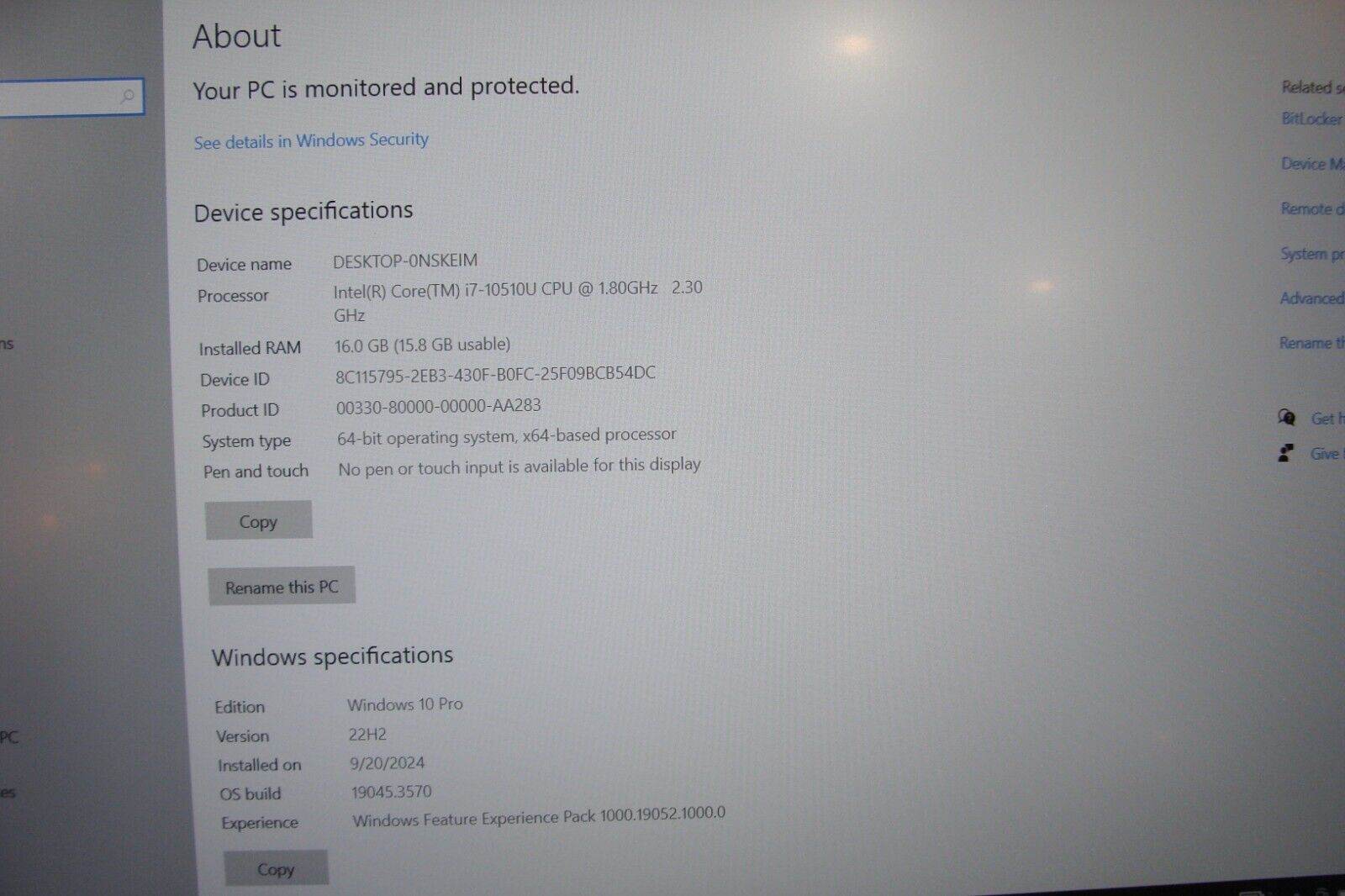 Lenovo ThinkPad P15s Gen 1 FHD i7-10510U 1.8GHz 16GB 512GB - NVIDIA Quadro P520 - Tested Computer Laptop Parts