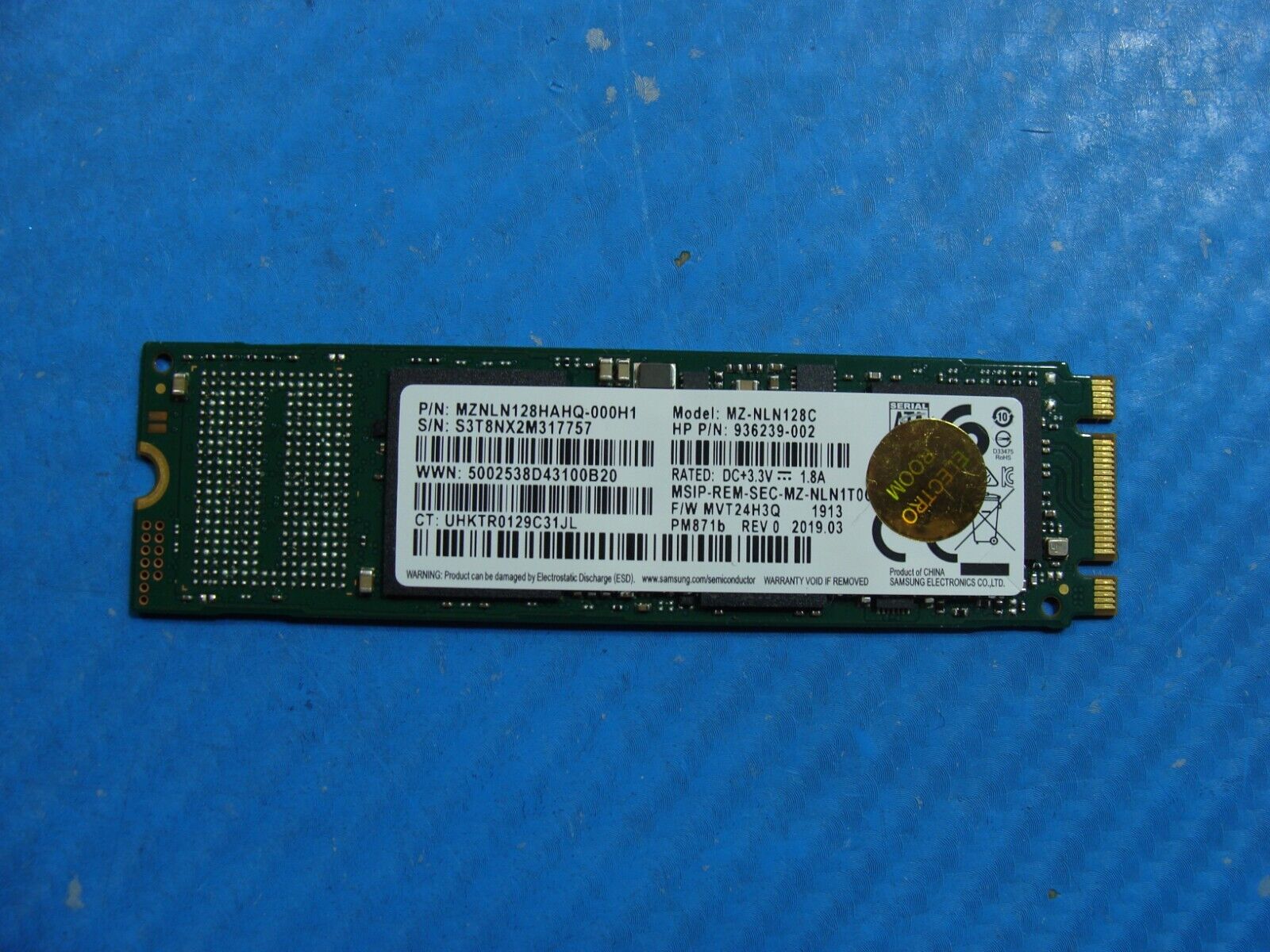 HP 15t-da100 Samsung 128GB SATA M.2 SSD Solid State Drive MZNLN128HAHQ-000H1