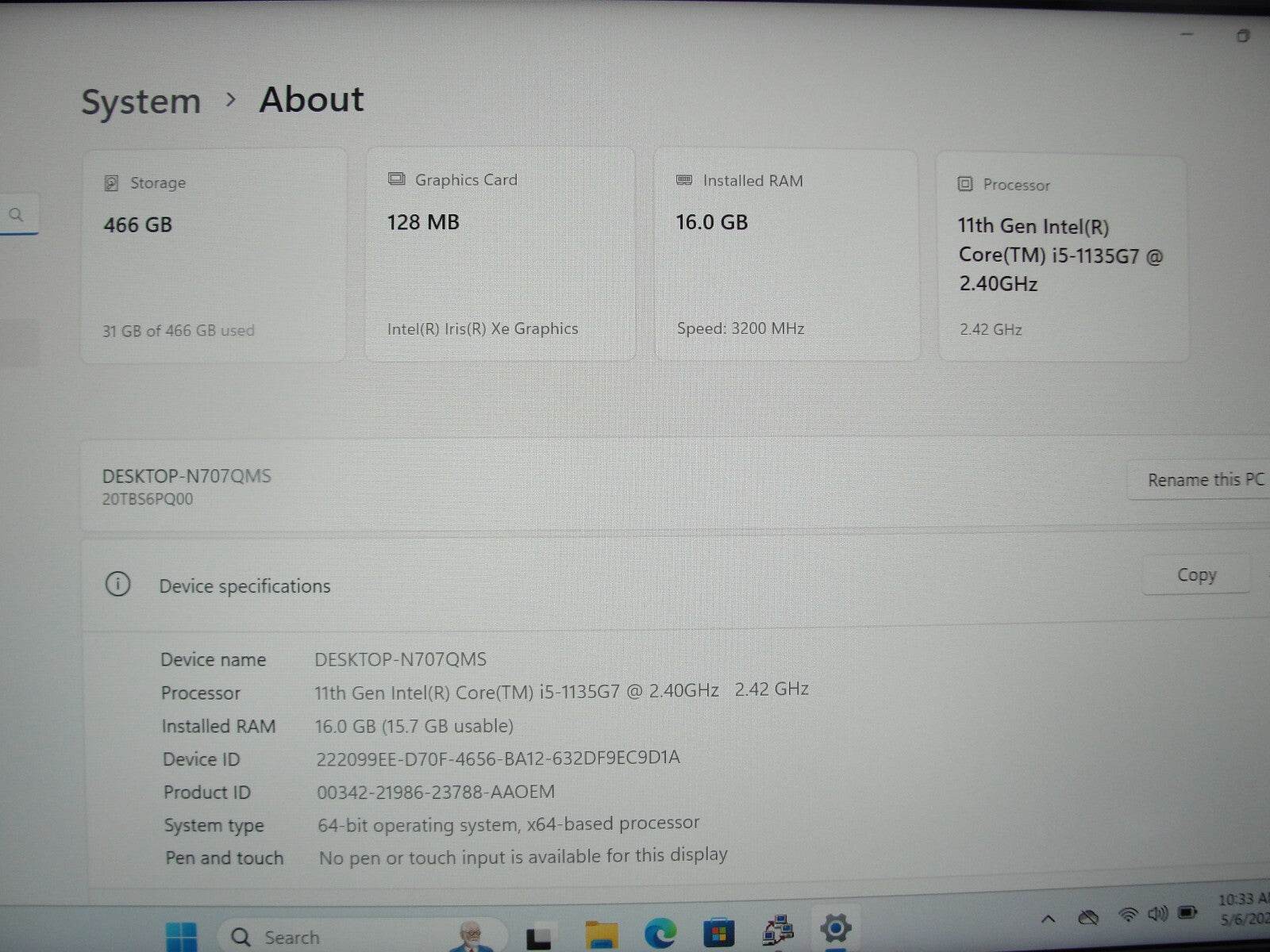 Lenovo ThinkPad E14 Gen 2 14” FHD Intel Core i5-1135G7 2.4GHz 16GB 512GB SSD - Tested Computer Laptop Parts