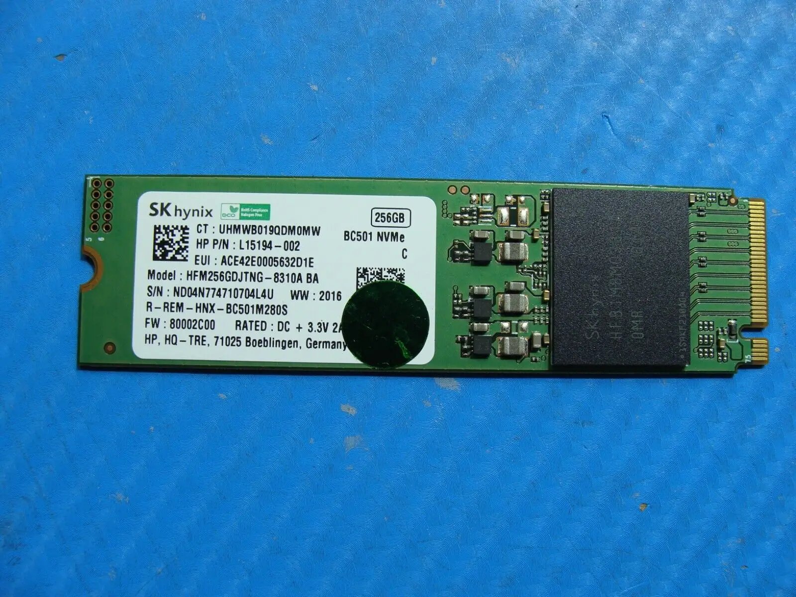 HP 840 G6 SK Hynix 256GB NVMe M.2 SSD Solid State Drive HFM256GDJTNG-8310A
