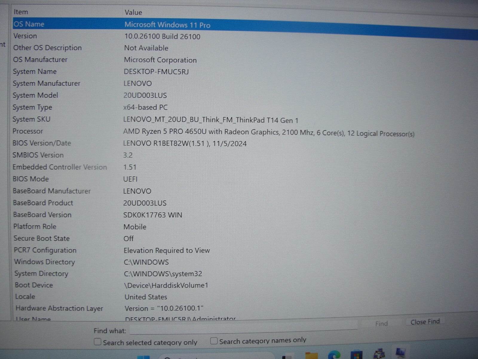 Lenovo ThinkPad T14 Gen 1 14”TOUCH FHD AMD Ryzen 5 Pro 4650U 2.1GHz 16GB 256GB - Tested Computer Laptop Parts