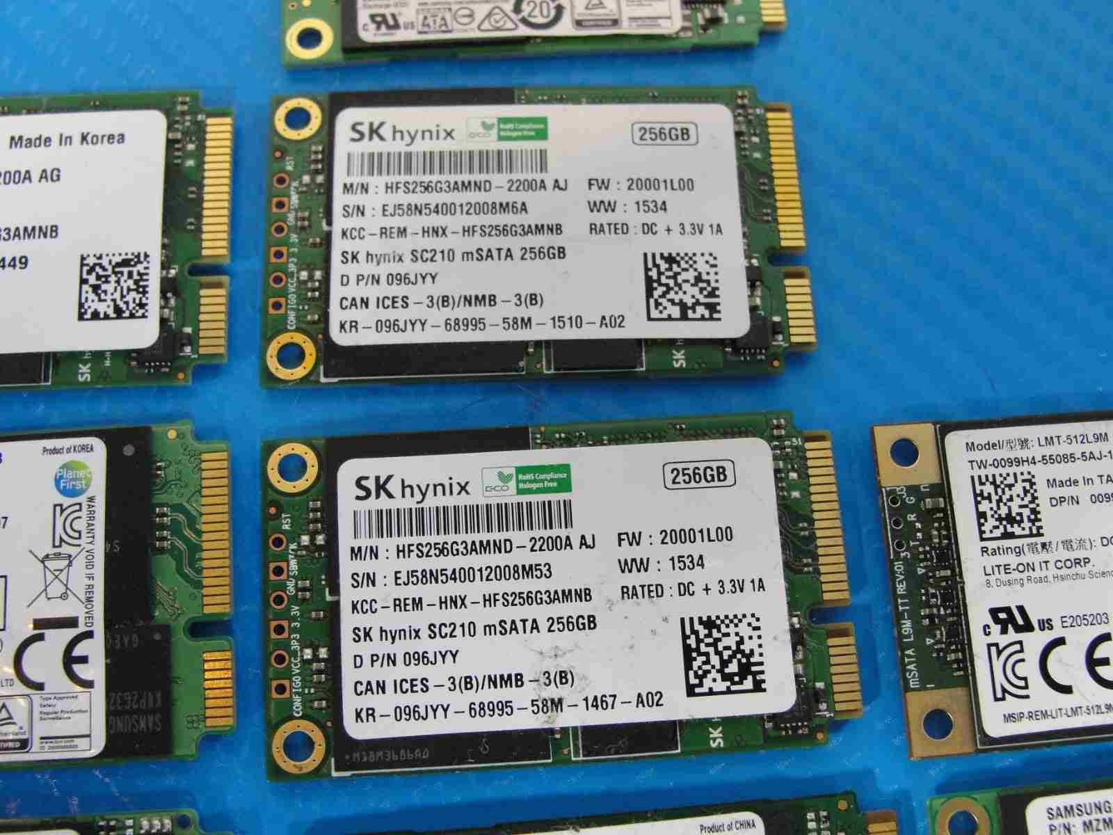 LOT of 38x mSATA Laptop SSD Drive 128/256/512 GB Mix Capacity /Mix Brand - Tested Computer Laptop Parts