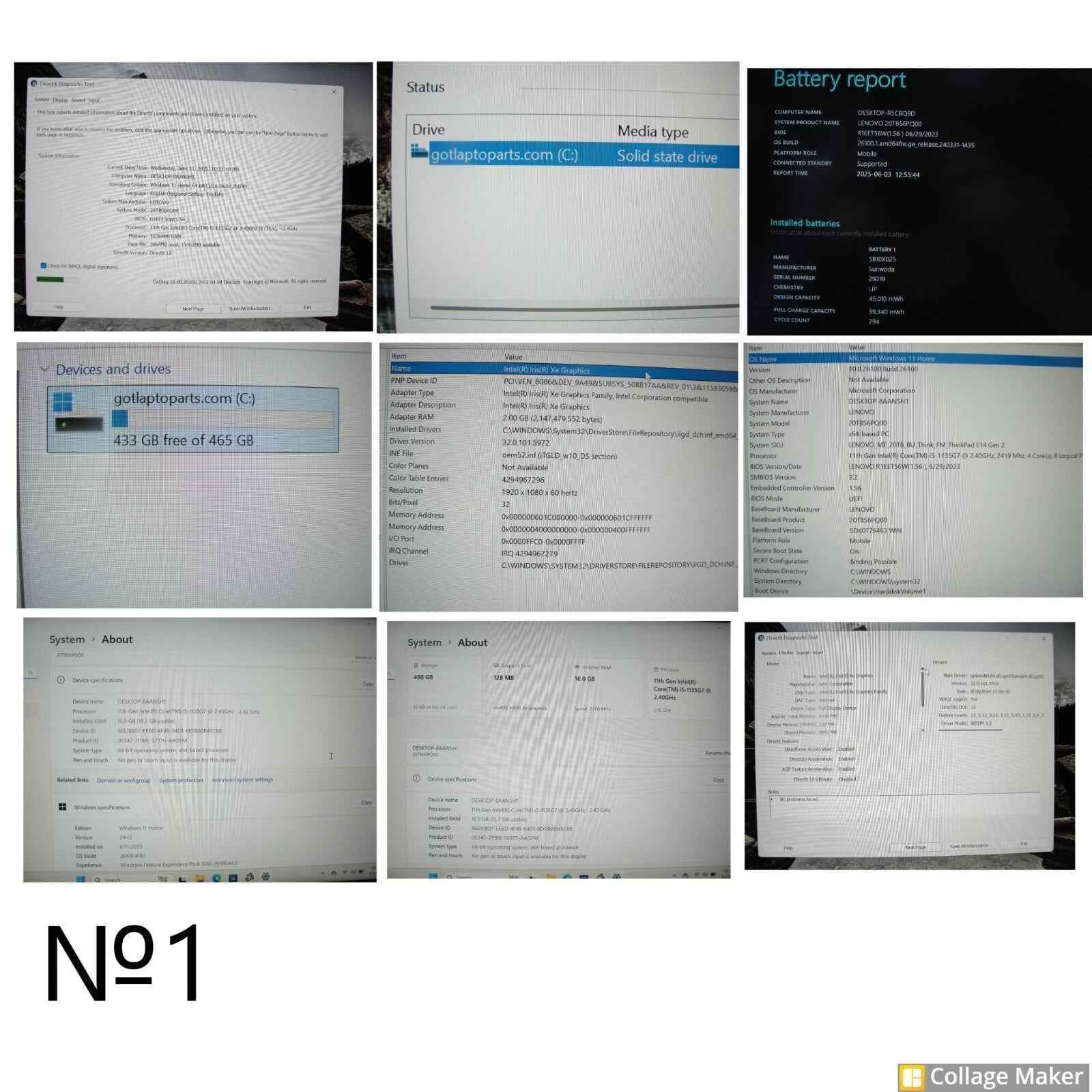 Lenovo ThinkPad E14 Gen 2 14”FHD Intel Core i5-1135G7 2.4GHz 16GB 512GB SSD - Tested Computer Laptop Parts