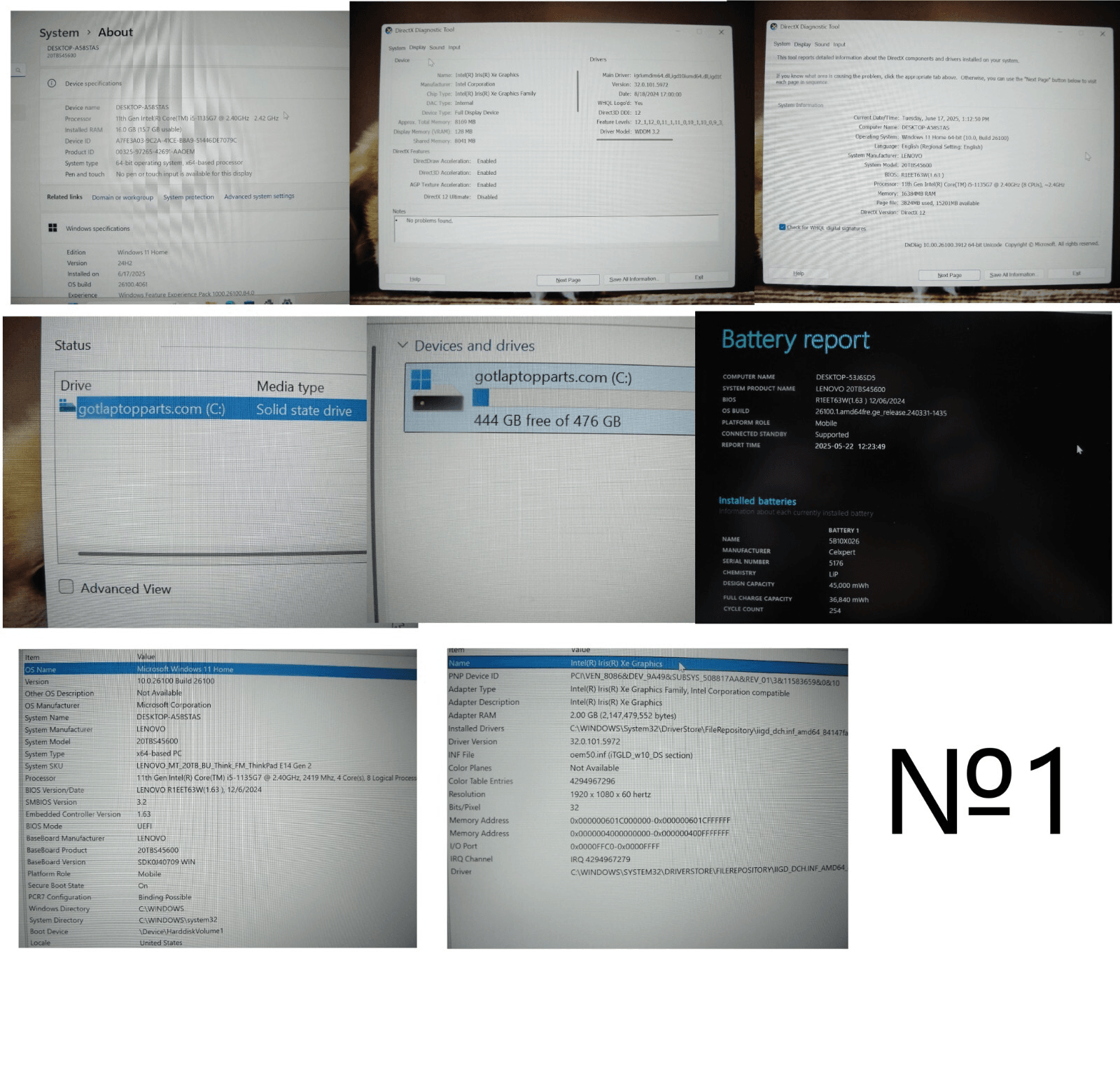 Lenovo ThinkPad E14 Gen 2 14” FHD Core i5-1135G7 2.4GHz 16GB 512GB SSD +Charger - Tested Computer Laptop Parts
