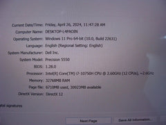 Dell Precision 5550 i7-10750H 15.6"UHD+ TOUCH 2.6GHz 32GB 512GB SSD Quadro T1000