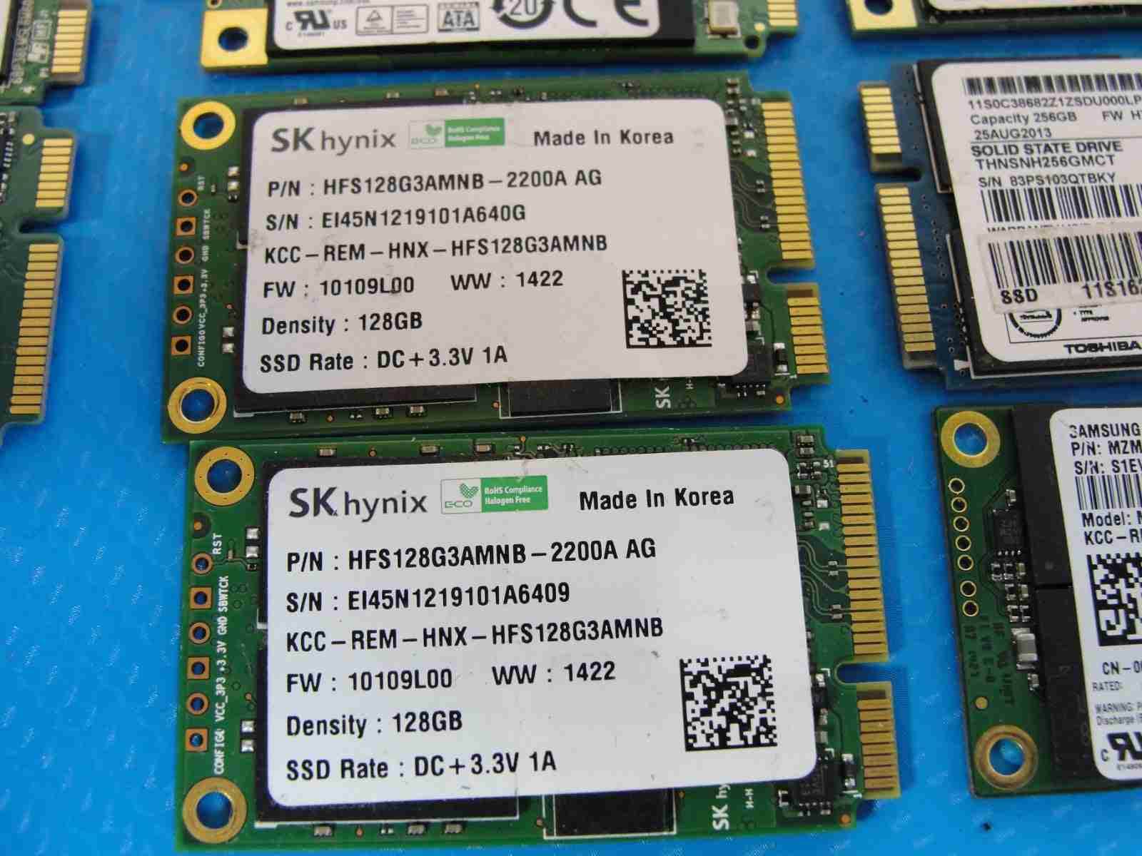 LOT of 38x mSATA Laptop SSD Drive 128/256/512 GB Mix Capacity /Mix Brand - Tested Computer Laptop Parts
