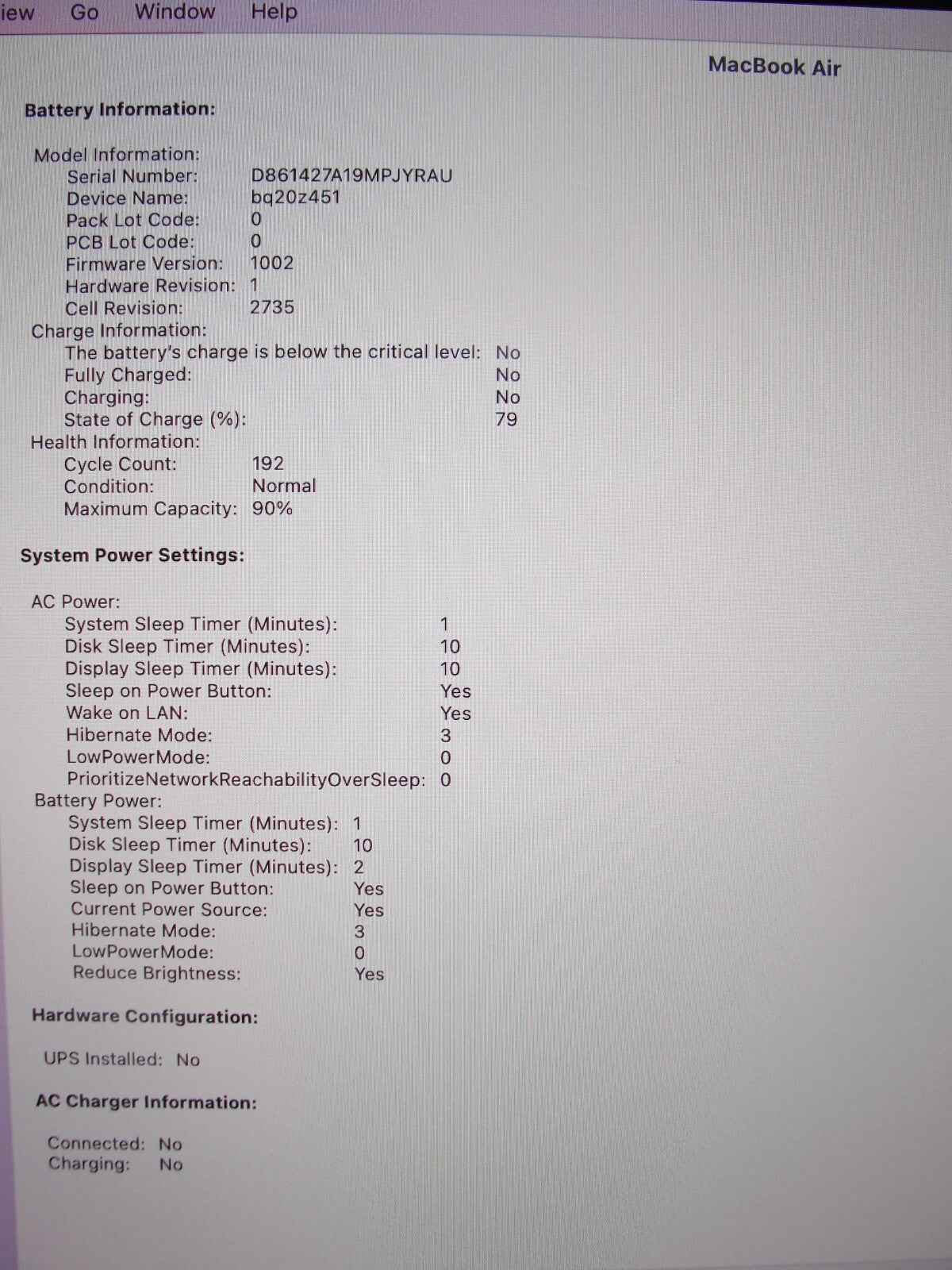 Apple Macbook Air 13” A2337(2020)/MGN63LL/A Apple M1 3.2GHz 8GB 256GB SSD - Tested Computer Laptop Parts