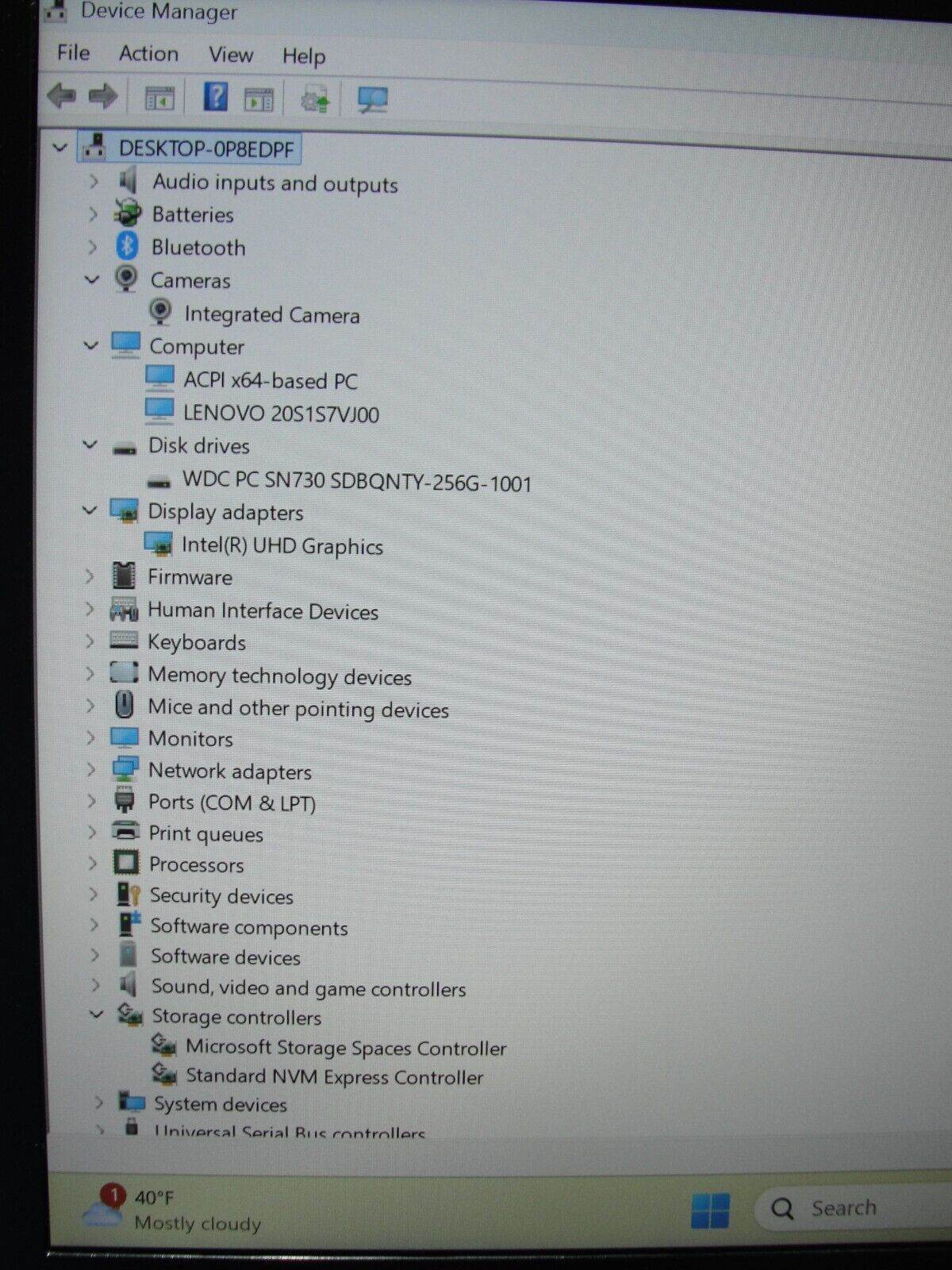 Lenovo ThinkPad T14 Gen 1 14” FHD Intel Core i5-10310U 1.7GHz 16GB SSD 252GB - Tested Computer Laptop Parts