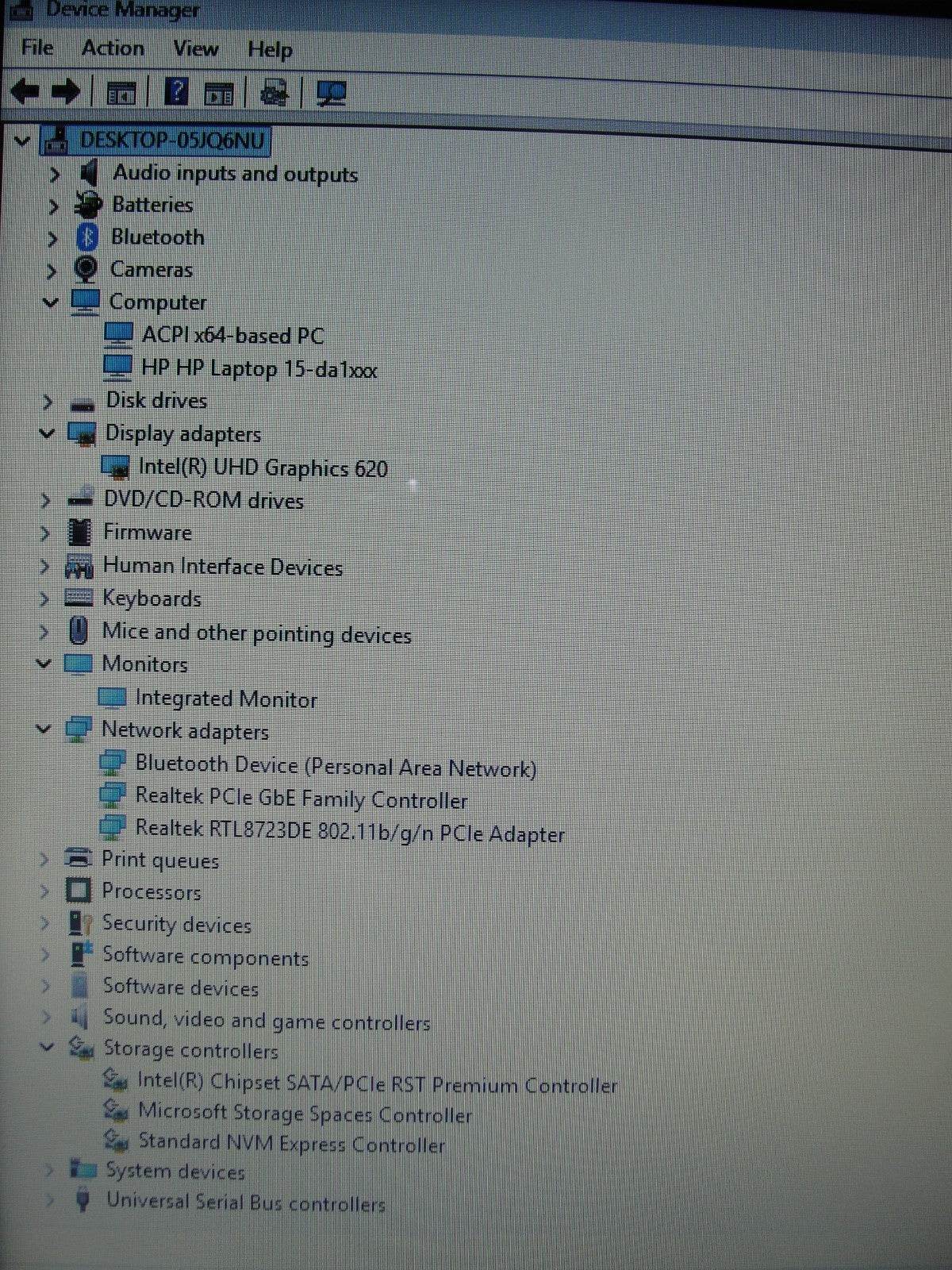 HP 15-DA1005DX 14”HD TOUCH 1.8GHz 12GB SSD Reset 256GB+Charger - Tested Computer Laptop Parts