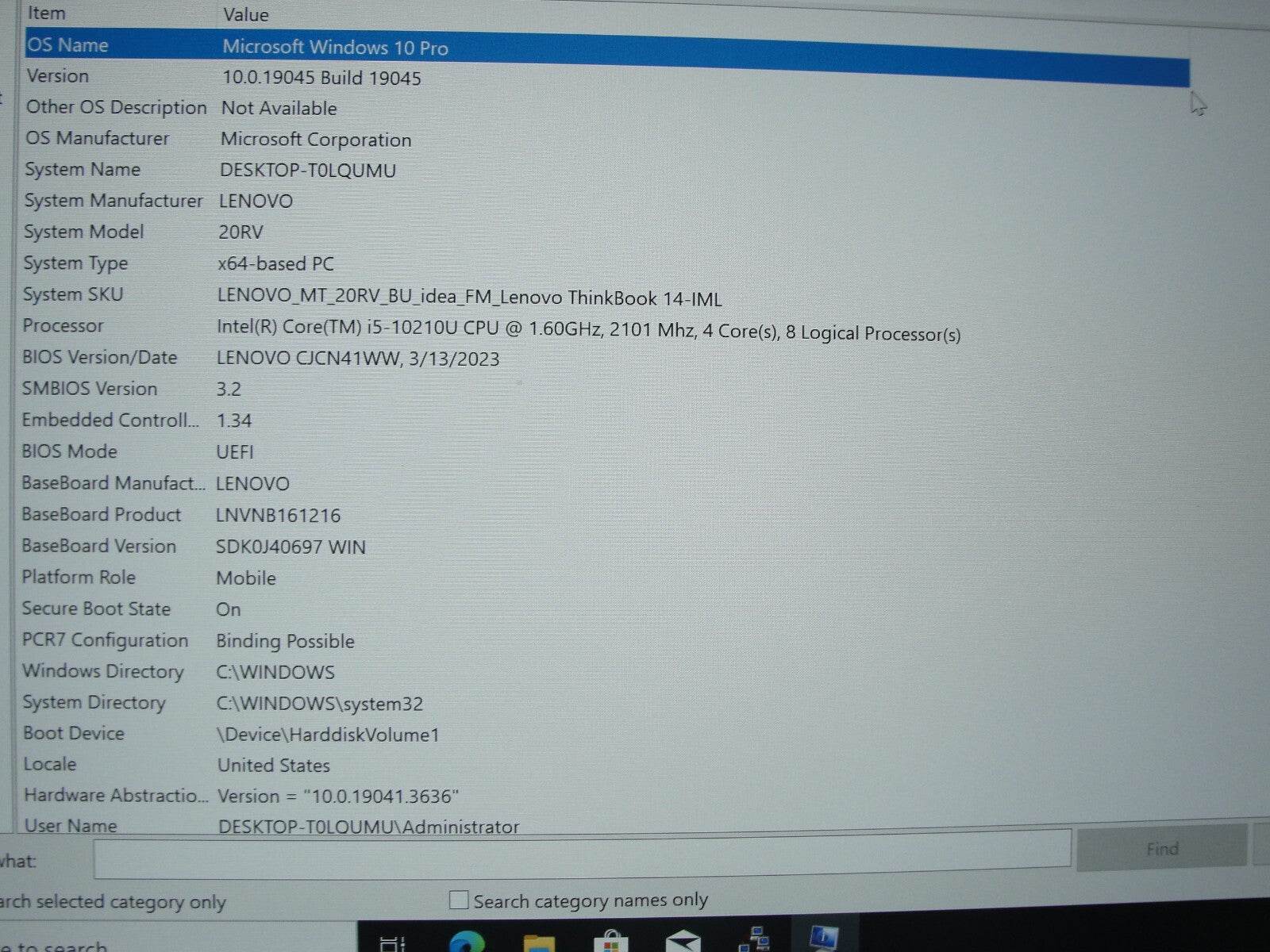 Lenovo ThinkBook 14-IML 14” FHD Intel Core i5-10210U 1.6GHz 8GB SSD Reset 256GB - Tested Computer Laptop Parts