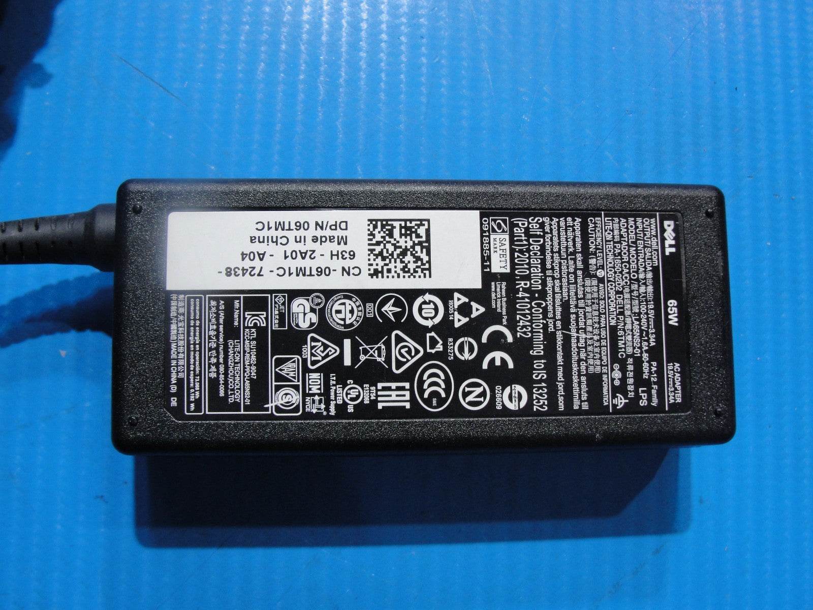 Genuine Dell 65W AC Adapter Charger – 19.5V 3.34A – 7.4mm x 5.0mm Black Tip - Tested Computer Laptop Parts