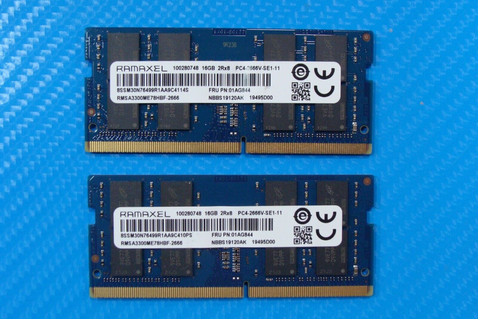 Lenovo P52 Ramaxel 32GB 2x16GB 2Rx8 Memory RAM SO-DIMM RMSA3300ME78HBF-2666