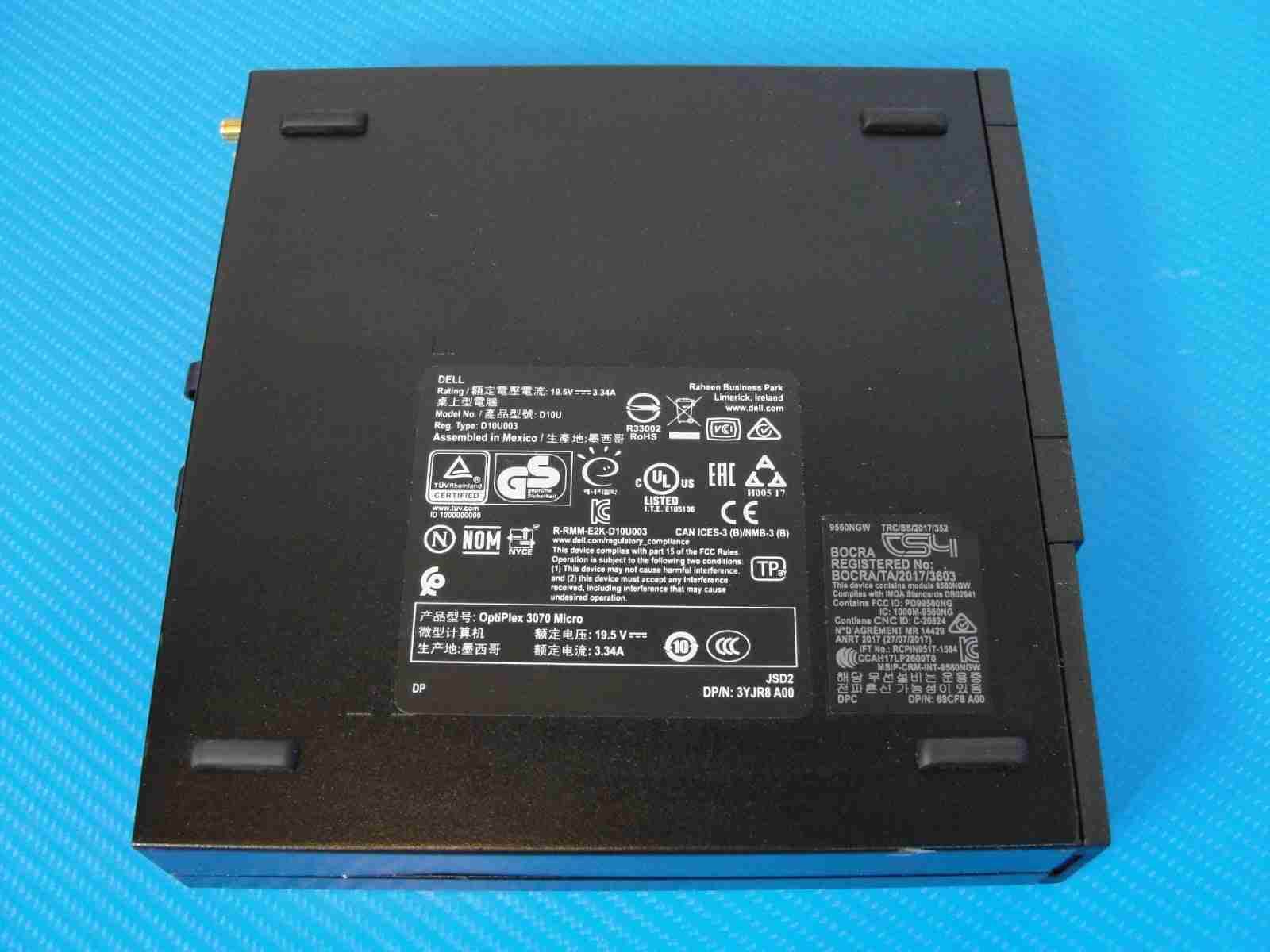 Dell OptiPlex 3070 Micro PC MFF i7-9700T 2GHz 512GB 8GB Win11 Pro WIFI BT Bundle - Tested Computer Laptop Parts