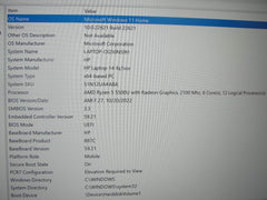 HP 14-FQ1025NR 14”FHD AMD Ryzen 5-5500U 2.1GHz 8GB 256GB SSD + Charger - Tested Computer Laptop Parts