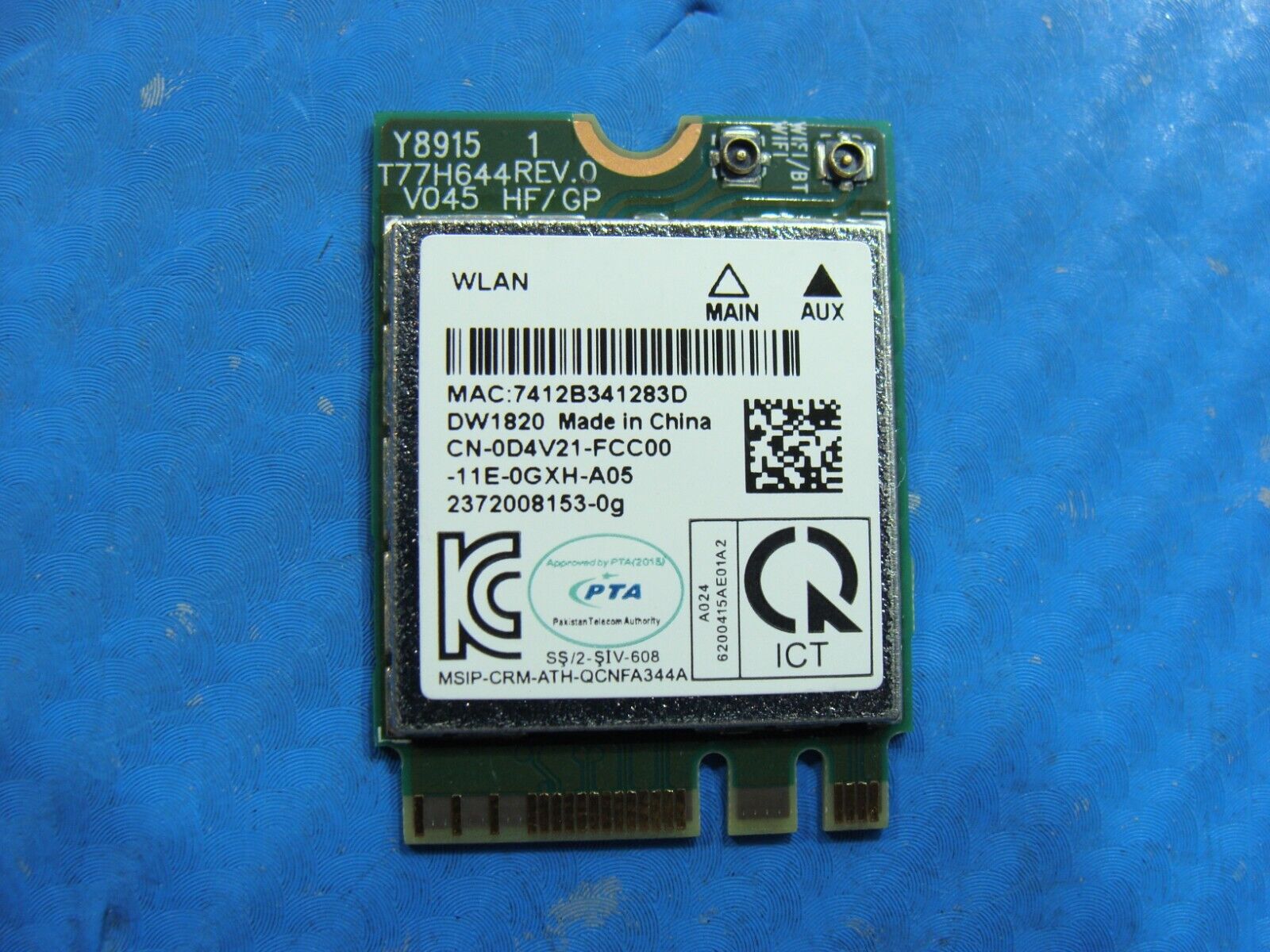 Dell Vostro 15.6” 15 5502 Genuine Laptop Wireless WiFi Card D4V21 QCNFA344A