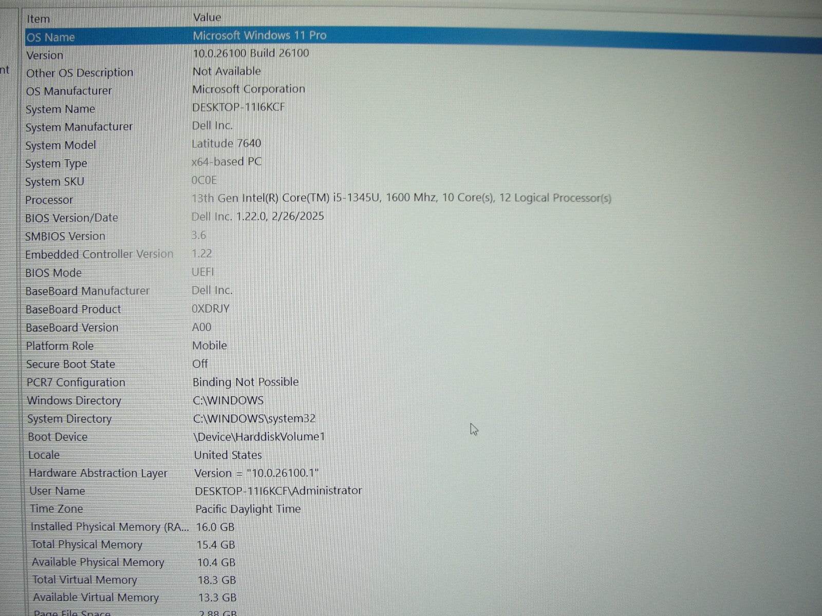 Dell Latitude 7640 16” WUXGA vPro Intel i5-1345U 1.6GHz 16GB 256GB SSD Warranty - Tested Computer Laptop Parts