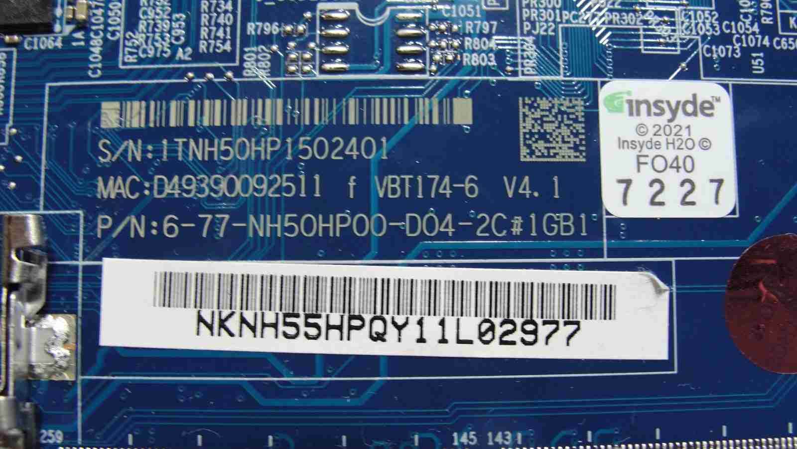 Gigabyte G5 KD i5-11400H 2.7GHz RTX 3060 6GB Motherboard 6-77-NH50HP00-D04 AS IS - Tested Computer Laptop Parts