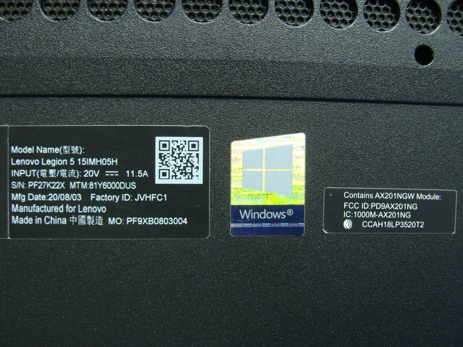 Lenovo Legion 5-15IMH05H 15.6” FHD 120hz i7-10750H 2.6GHz 8GB 512GB GTX1660 Ti - Tested Computer Laptop Parts