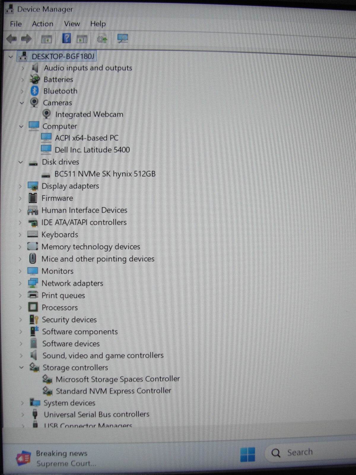 Dell Latitude 5400 14”FHD Intel Core i7-8665U 1.9GHz 16GB 512GB SSD + Charger - Tested Computer Laptop Parts