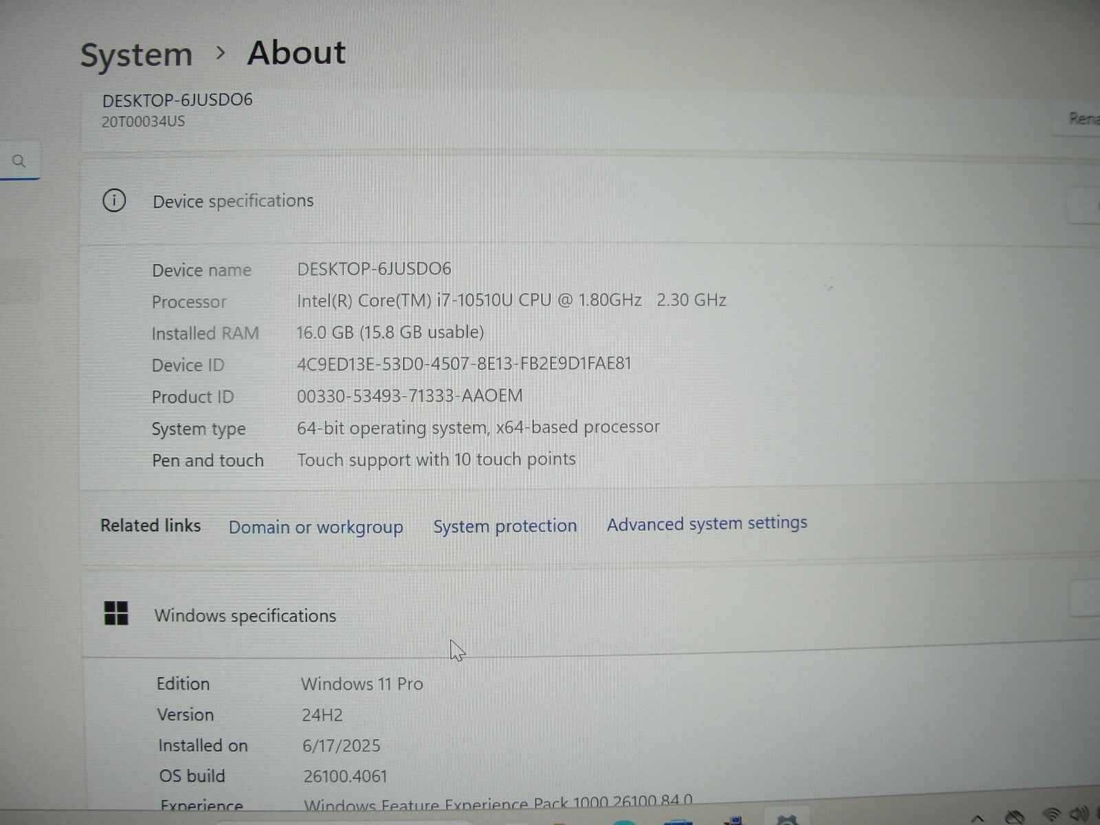 Lenovo ThinkPad T14s Gen 1 14” TOUCH FHD Intel Core i7-10510U 1.8GHz 16GB 512GB - Tested Computer Laptop Parts