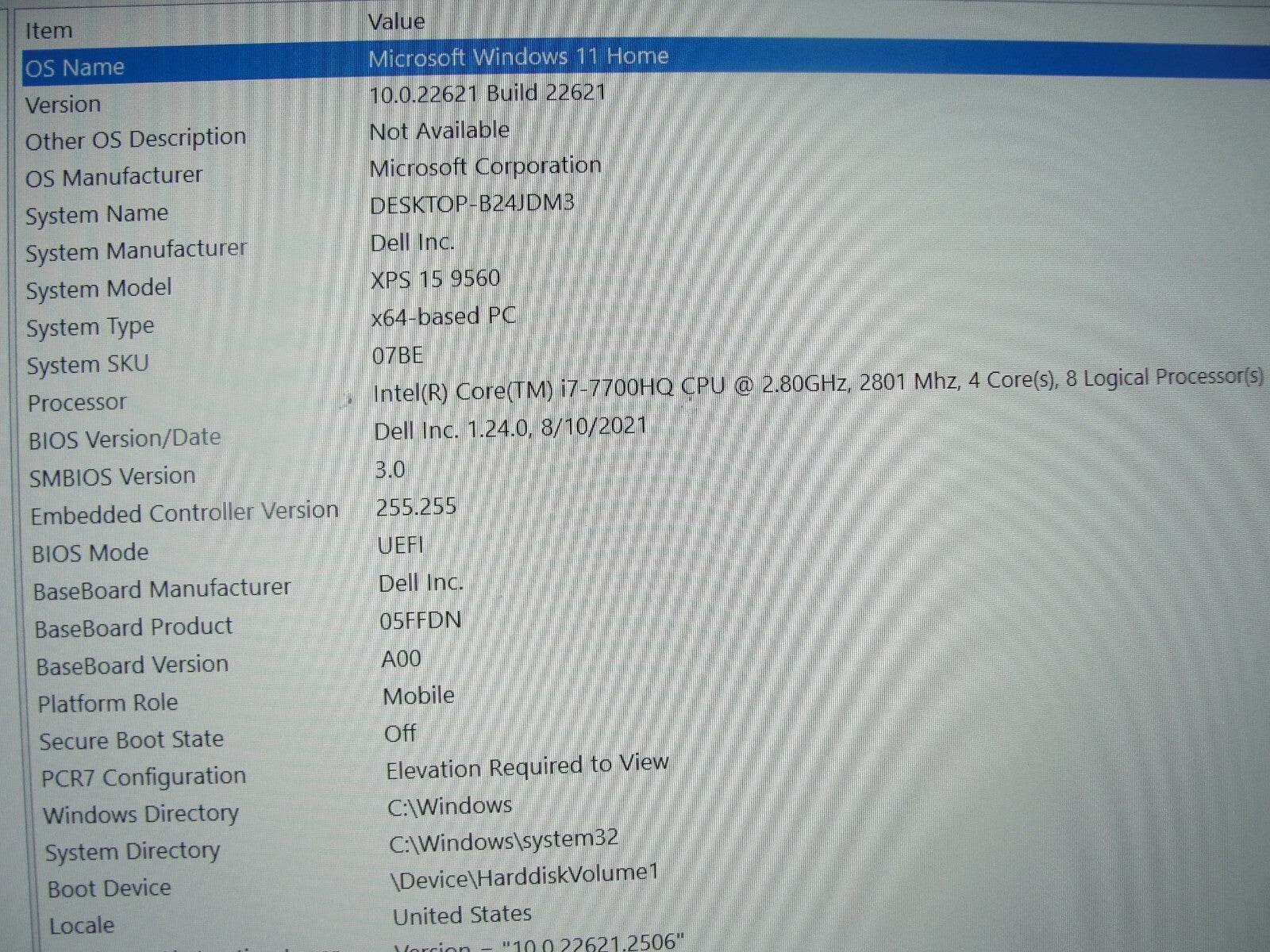 Dell XPS 9560 15”FHD i7-7700HQ 2.8GHz 16GB 512GB SSD NV GTX 1050+Charger - Tested Computer Laptop Parts