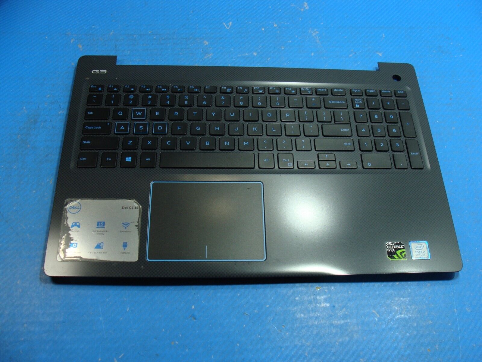Dell G3 15.6” 3579 OEM Palmrest w/Backlit Keyboard TouchPad & Speakers N4HJH