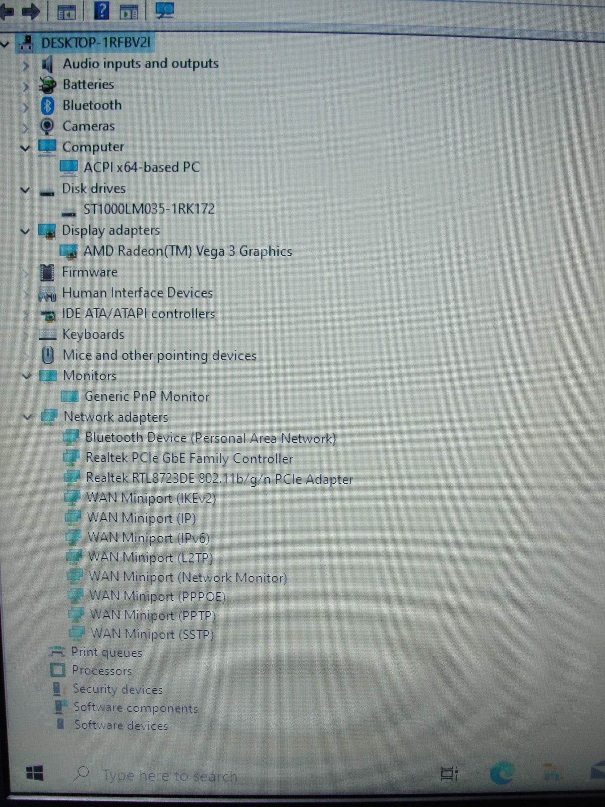 HP 15-DB0051OD 15.6”HD AMD Ryzen 3 2200U 2.5GHz 8GB HDD Reset 1TB+ Charger - Tested Computer Laptop Parts