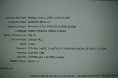 Dell Latitude 5421 14" FHD intel i7-1185G7 2.5GHz 16GB RAM 256GB SSD  Win 11 Pro