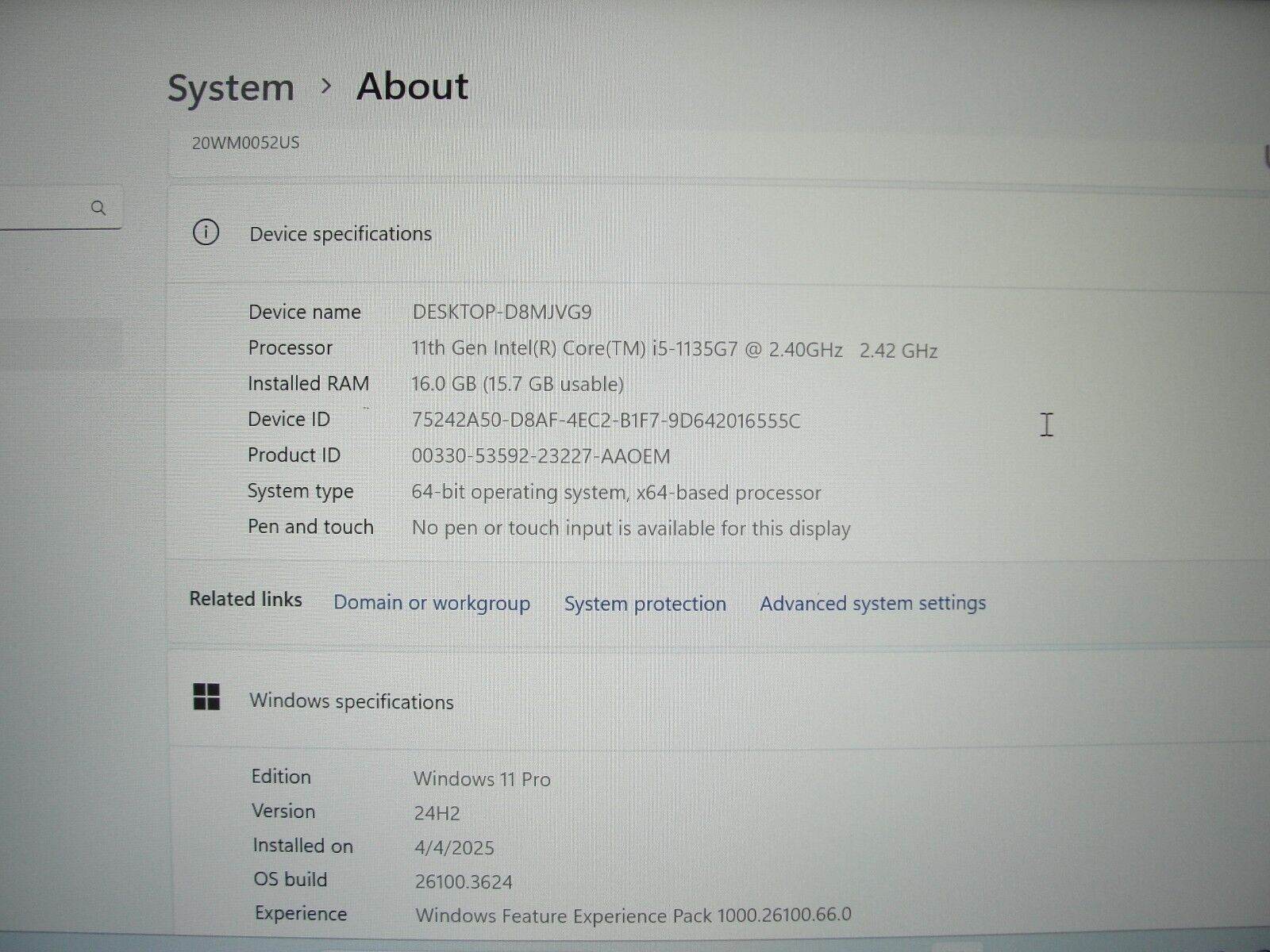 Lenovo ThinkPad T14s Gen 2i 14” FHD Intel Core i5-1135G7 2.4GHz 16GB SSD 512GB - Tested Computer Laptop Parts