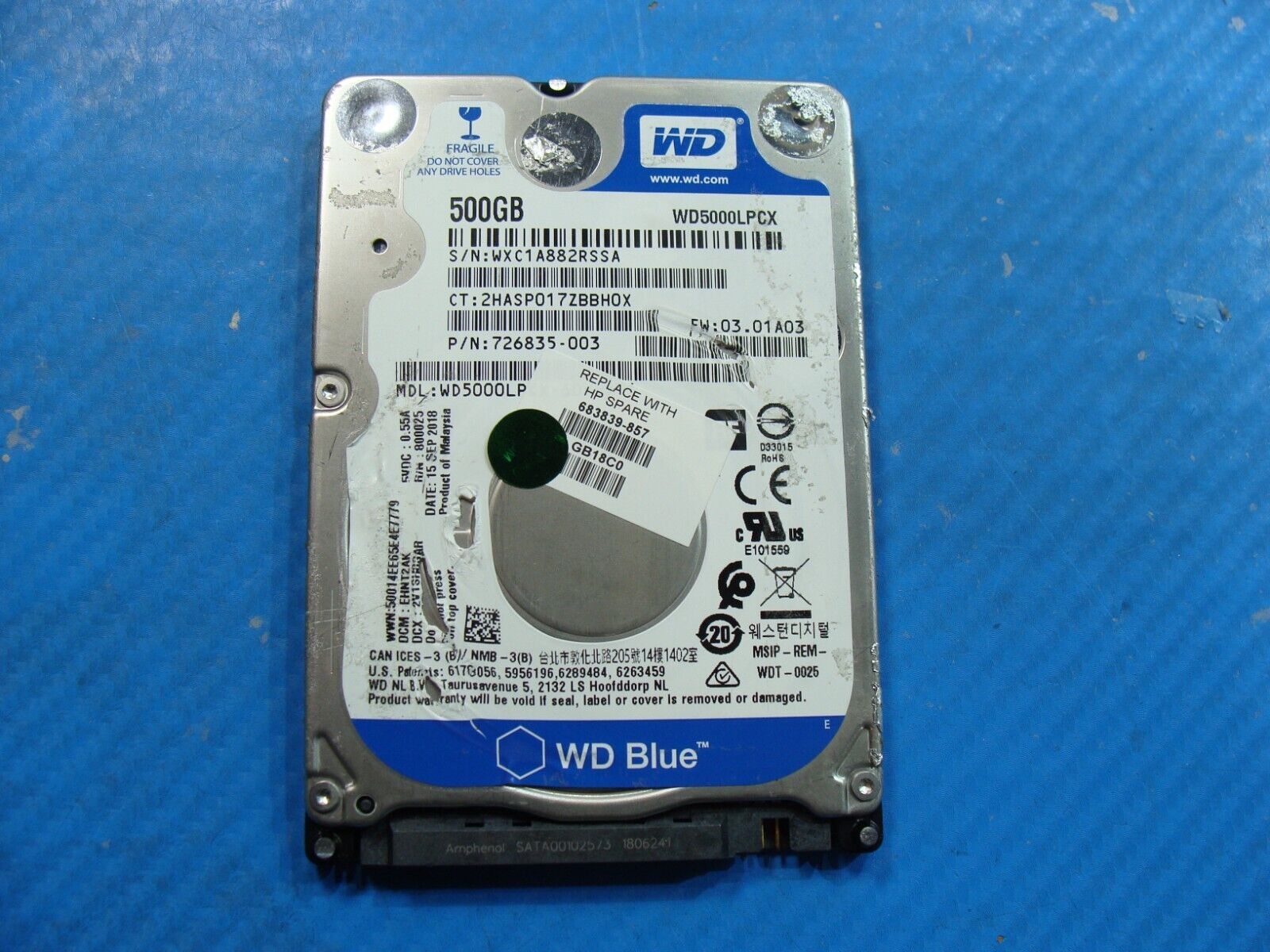 HP 11m-ad113dx WD Blue 500GB SATA 2.5